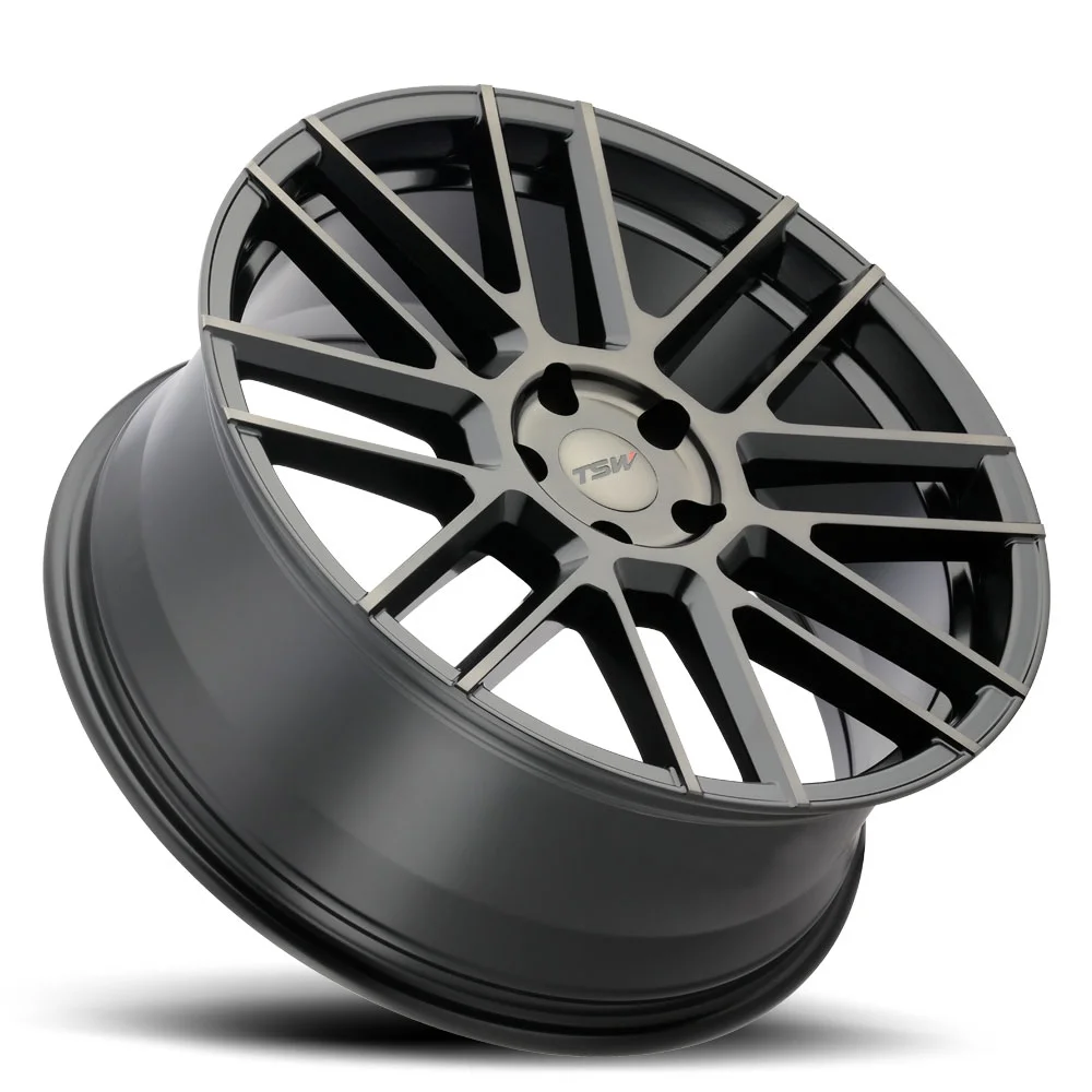 Tsw Mosport 19X9.5 5X120 20Et 76.1Cb Matte Black W/ Machine Face & Dark Tint Wheel