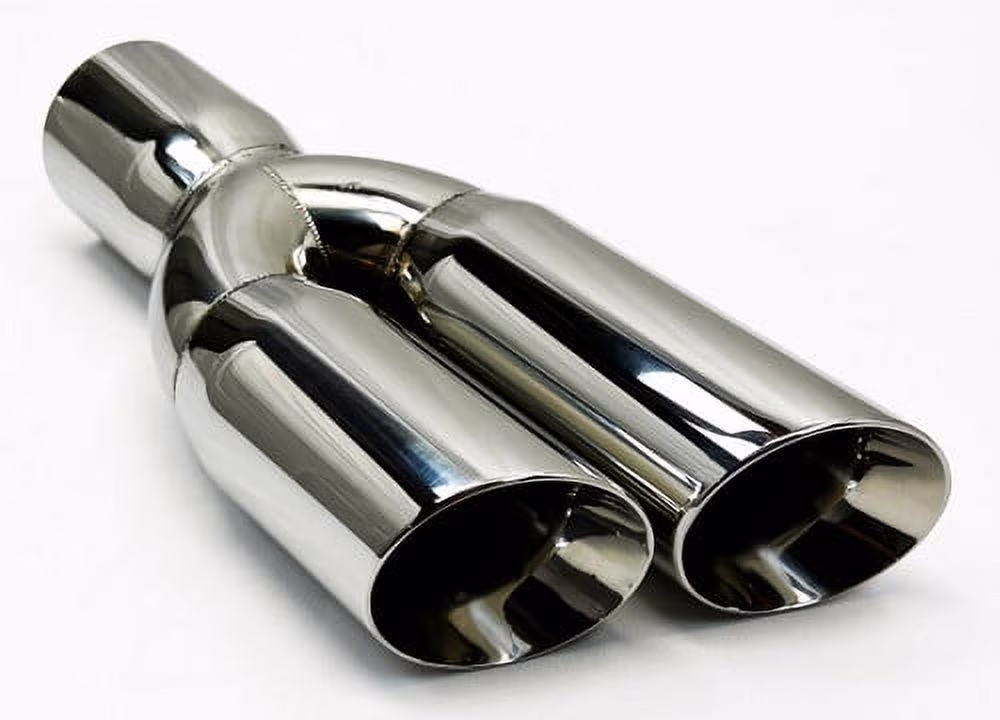 Exhaust Tip 2.50" Inlet 3.00" Outlet 13.00" long WDWDRS30013-250-HP-SS Dual Round Slant Polished 304 Stainless Wesdon Exhaust Tip