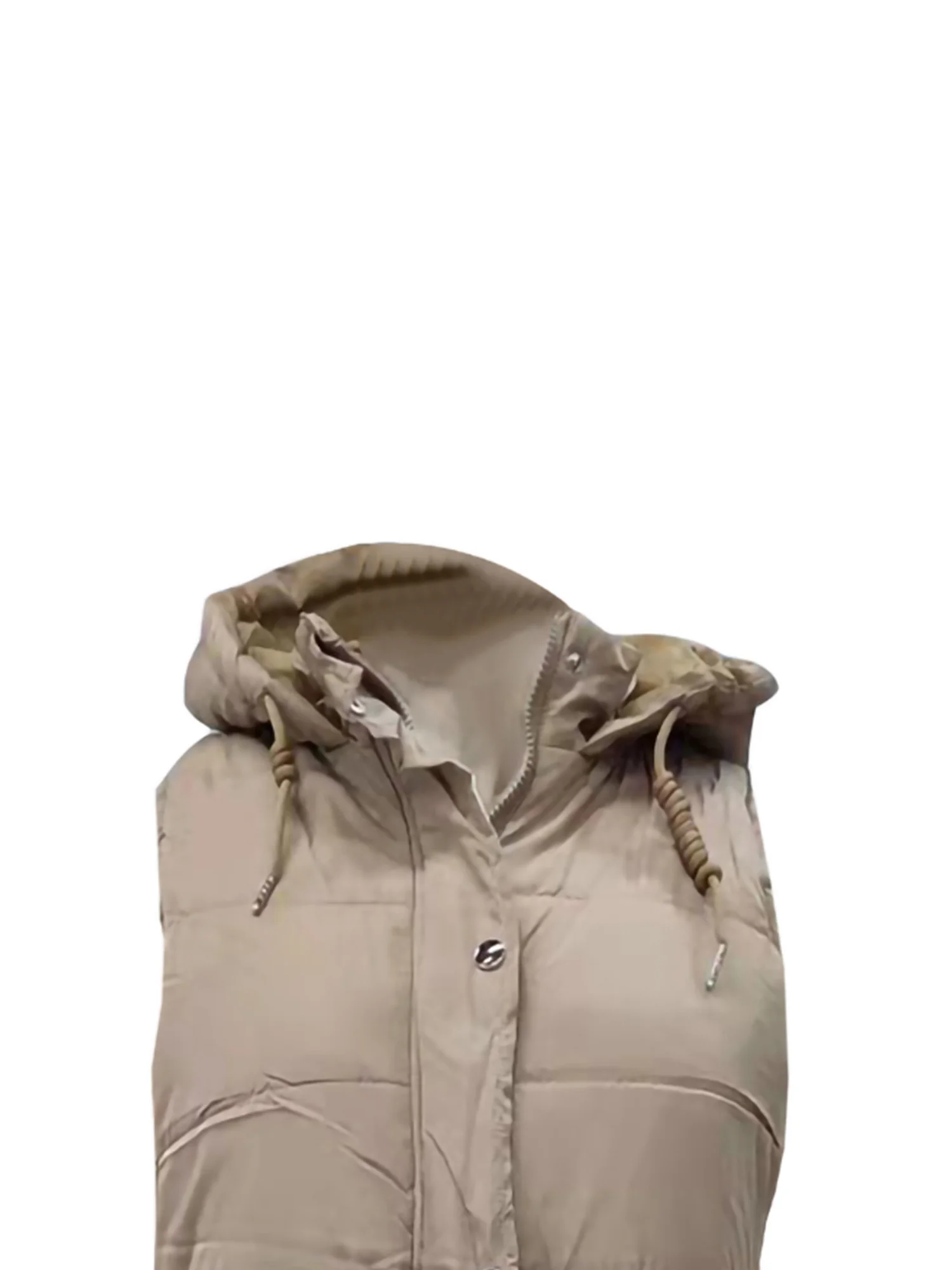 Women's Long Cotton Vest Coat ,Casual Slim Warm Hooded Vest Jacket Lightweight Outerwear