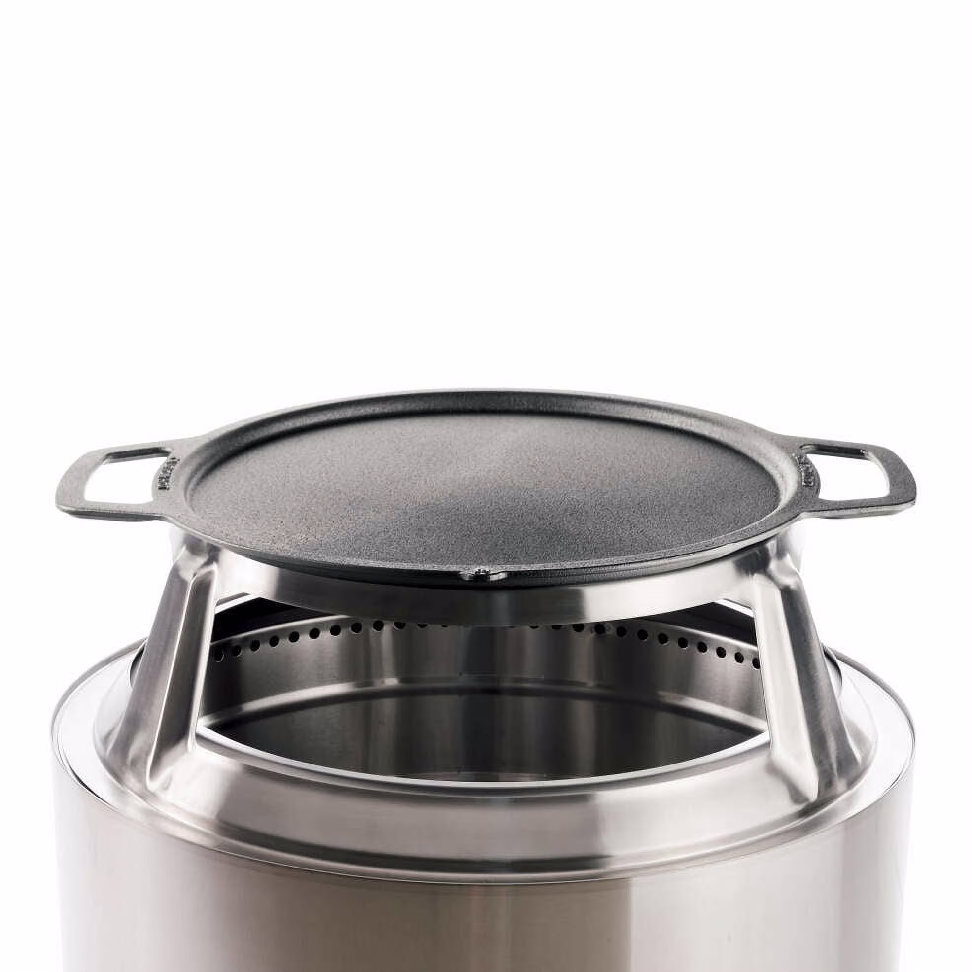 Solo Stove Yukon Griddle + Hub, Cast Iron Cookware with Stainless steel Hub for 8” Elevation, Addition to Yukon fire pit, Weight: 21 lbs , Cooking surface diameter: 17.75