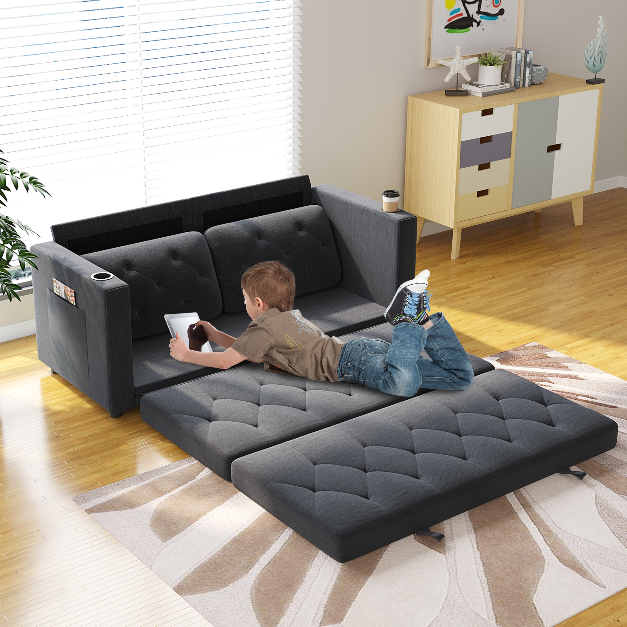 HNEBC Loveseat Sleeper Sofa, 63