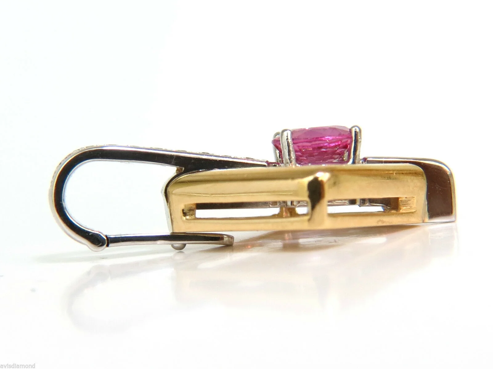 18KT 1.83CT NATURAL VIVID PINK SAPPHIRE ENHANCER & JAPANESE PEARL NECKLACE