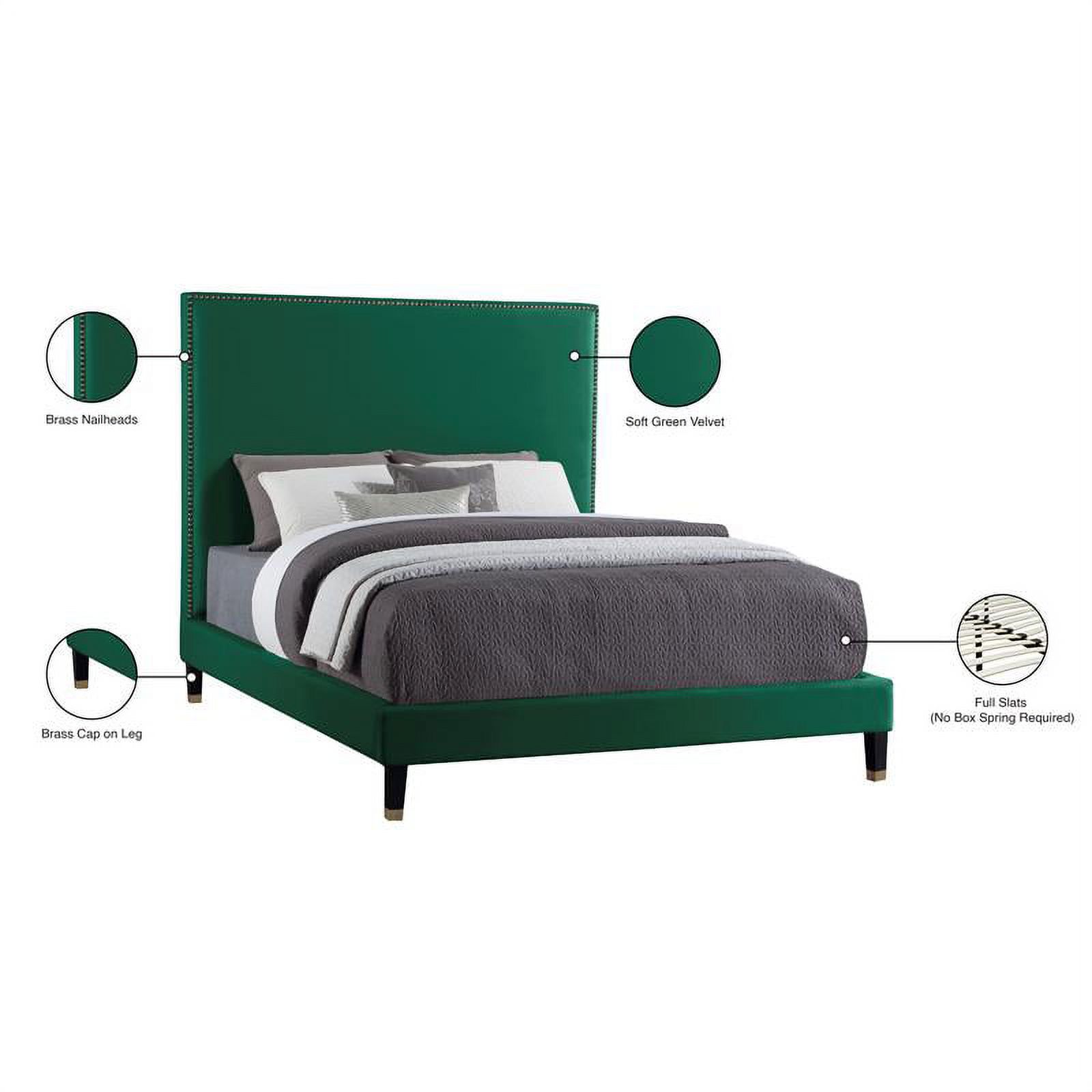 Meridian Furniture Harlie Green Velvet King Bed