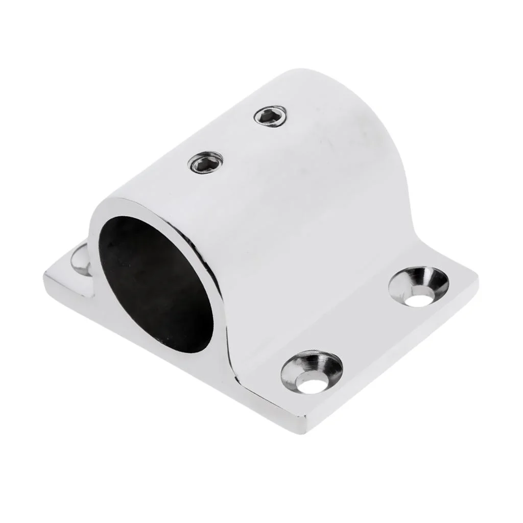 2pcs Marine Boat Yacht Hand Rail Fitting, 90 Degree Rectangle Stanchion Base Mount Hardware inch 25mm Tubes - , 316 Stainless Steel