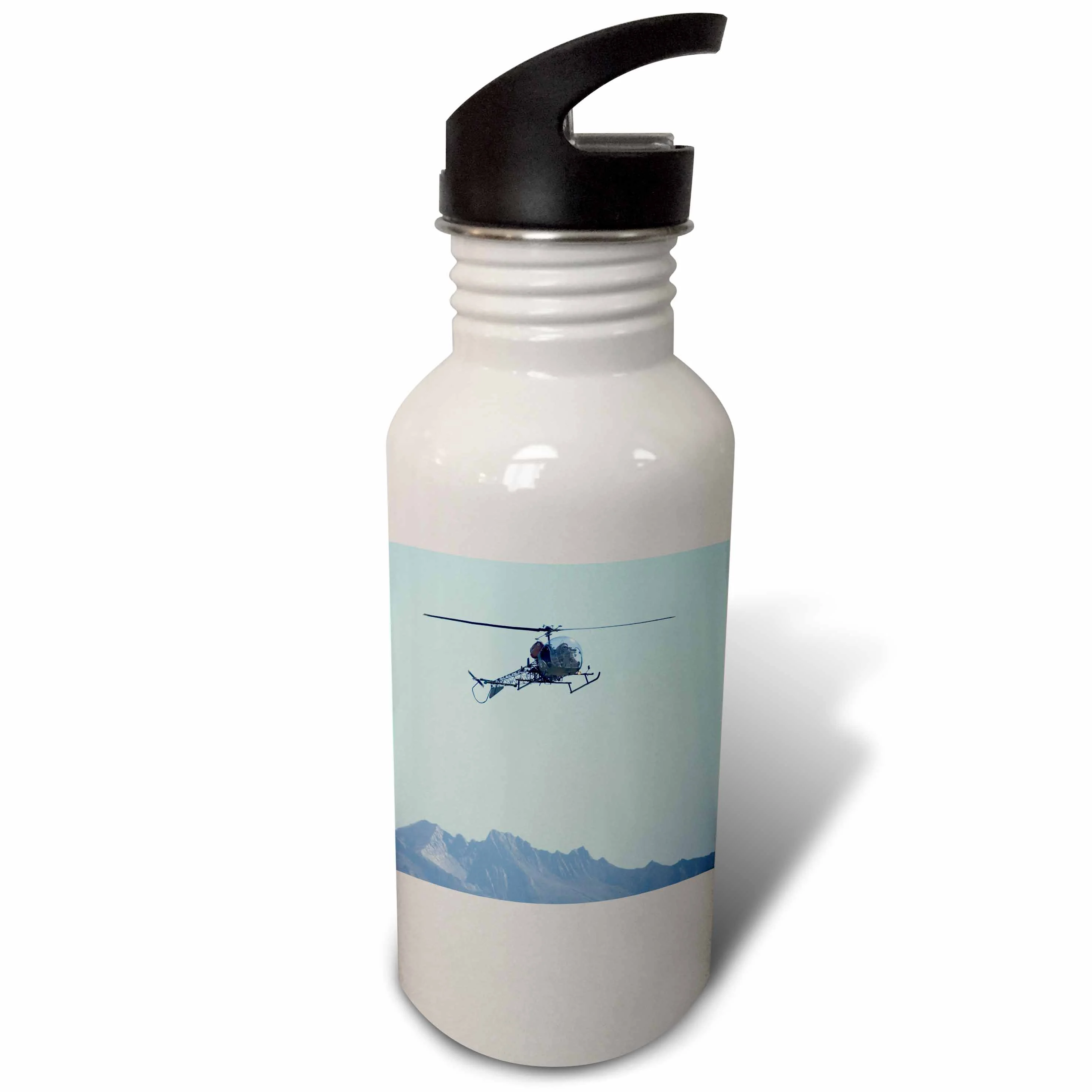 New Zealand, Warbirds, Wanaka, Vintage Bell 47 Helicopter-AU02 DWA5999 - David Wall 21 oz Sports Water Bottle wb-76039-1