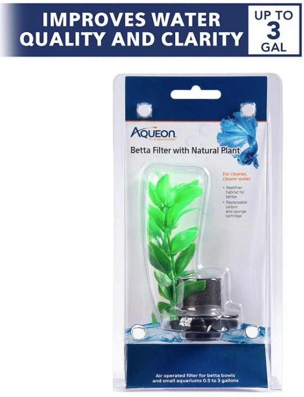 Aqueon Betta Filter with Natural Plant 1 count