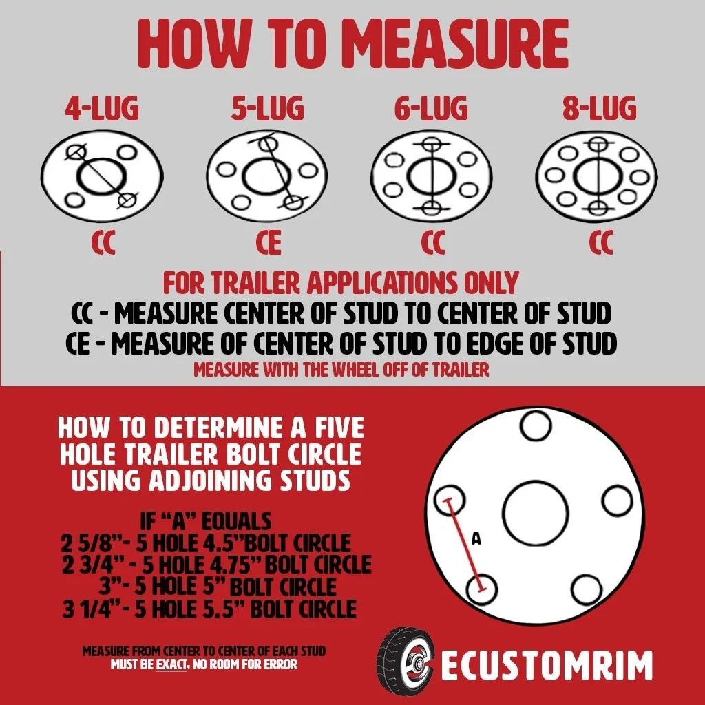 2-Pack eCustomrim Trailer Tire On Rim 570-8 5.70-8 Load C 5 Lug Galvanized Wheel