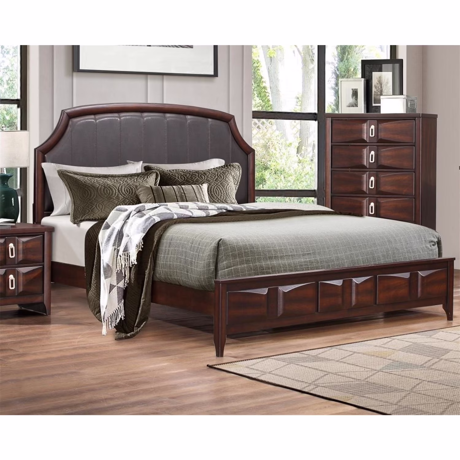 Myco Furniture Harrison Bed-Color:Espresso,Size:King