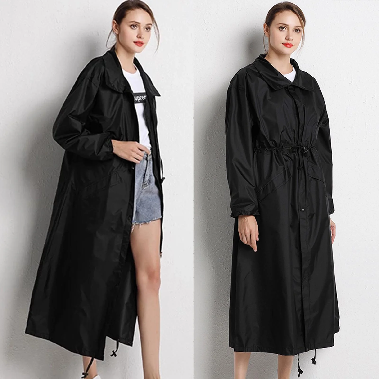 Women Rain Coat Waterproof Rain Coat, Lightweight Reusable Hiking Rain