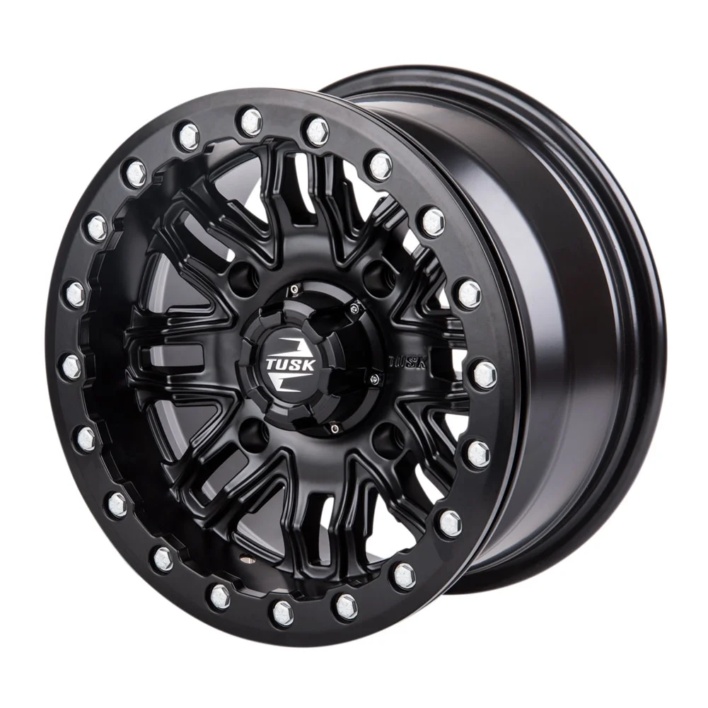 (2 Pack) 4/137 Tusk Nebo Beadlock Wheel 14x7 5.0 + 2.0 Matte Black For CAN-AM Outlander 650 X MR 2014-2022