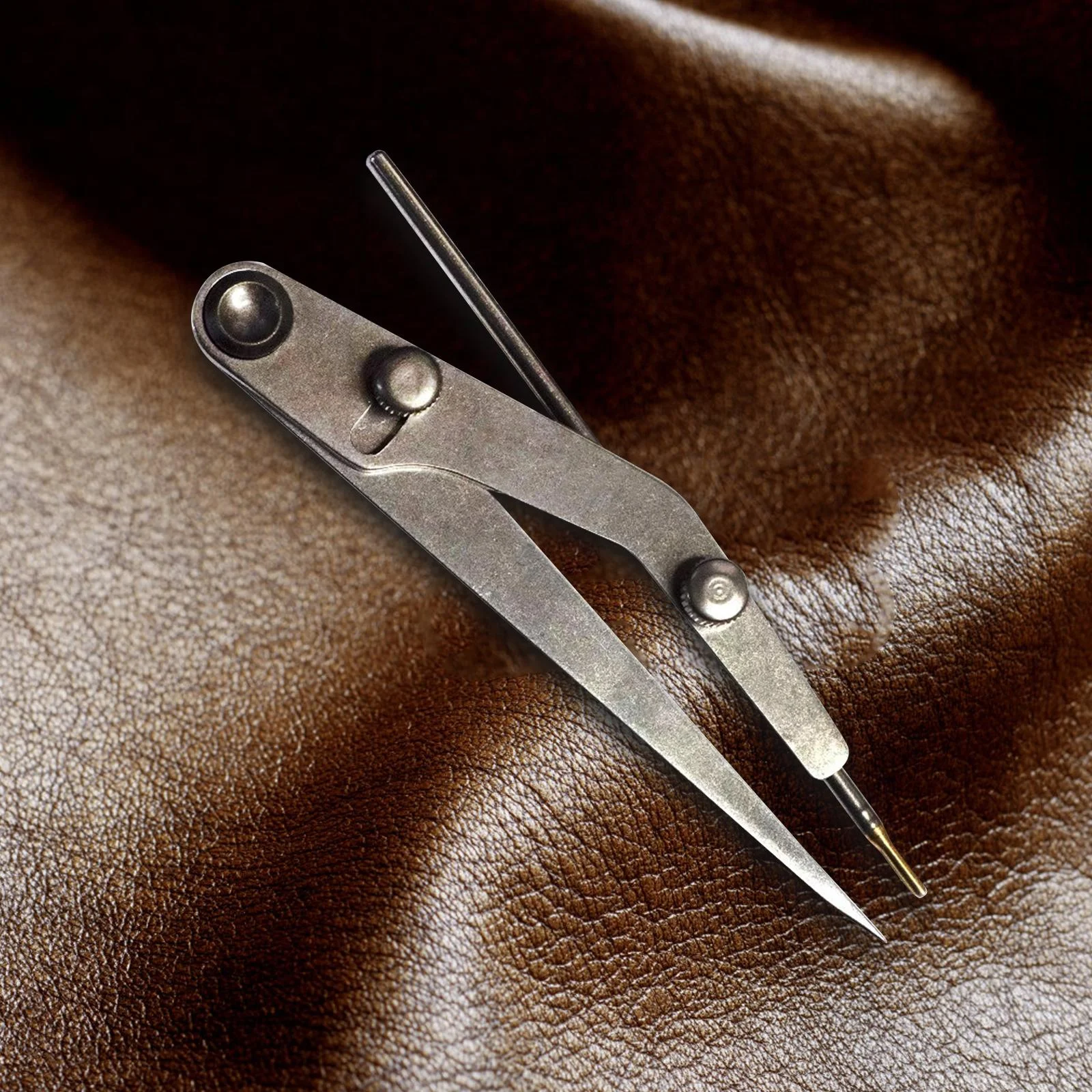 Leather Wing Divider Edge Adjustable Divider Leather Compass Adjustable Compass High Polished Hand Stitching for Woodworking Marking
