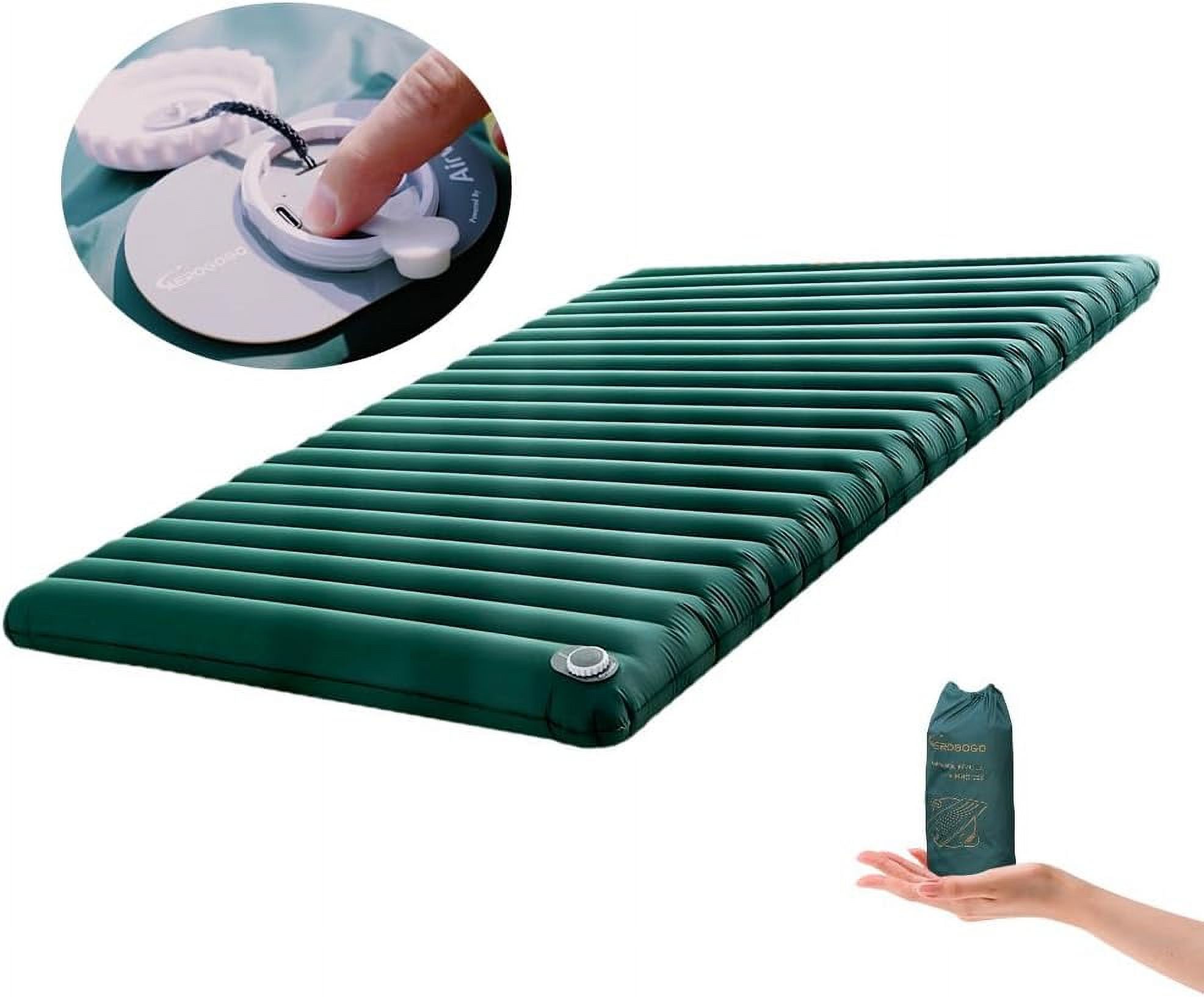 RUO Sleeping Pad for Camping, Self Inflating Sleeping Pad with Built-in Automatic Pump, Camping Sleeping Pad for Backpacking, Traveling, Hiking, Super Portable Camping Pad for Sleeping (Single)