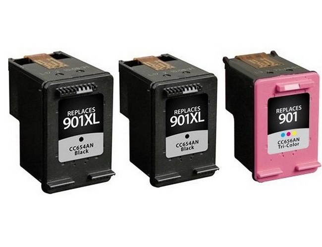 PrinterDash Replacement for OfficeJet 4500/J4500/J4540/J4550/J4580/J4640/J4680 High Yield Inkjet Combo Pack (2-Black/1-Color) (NO. 901XL/NO. 901) (CZ721BN_1PK/CC656AN_1PKMP)