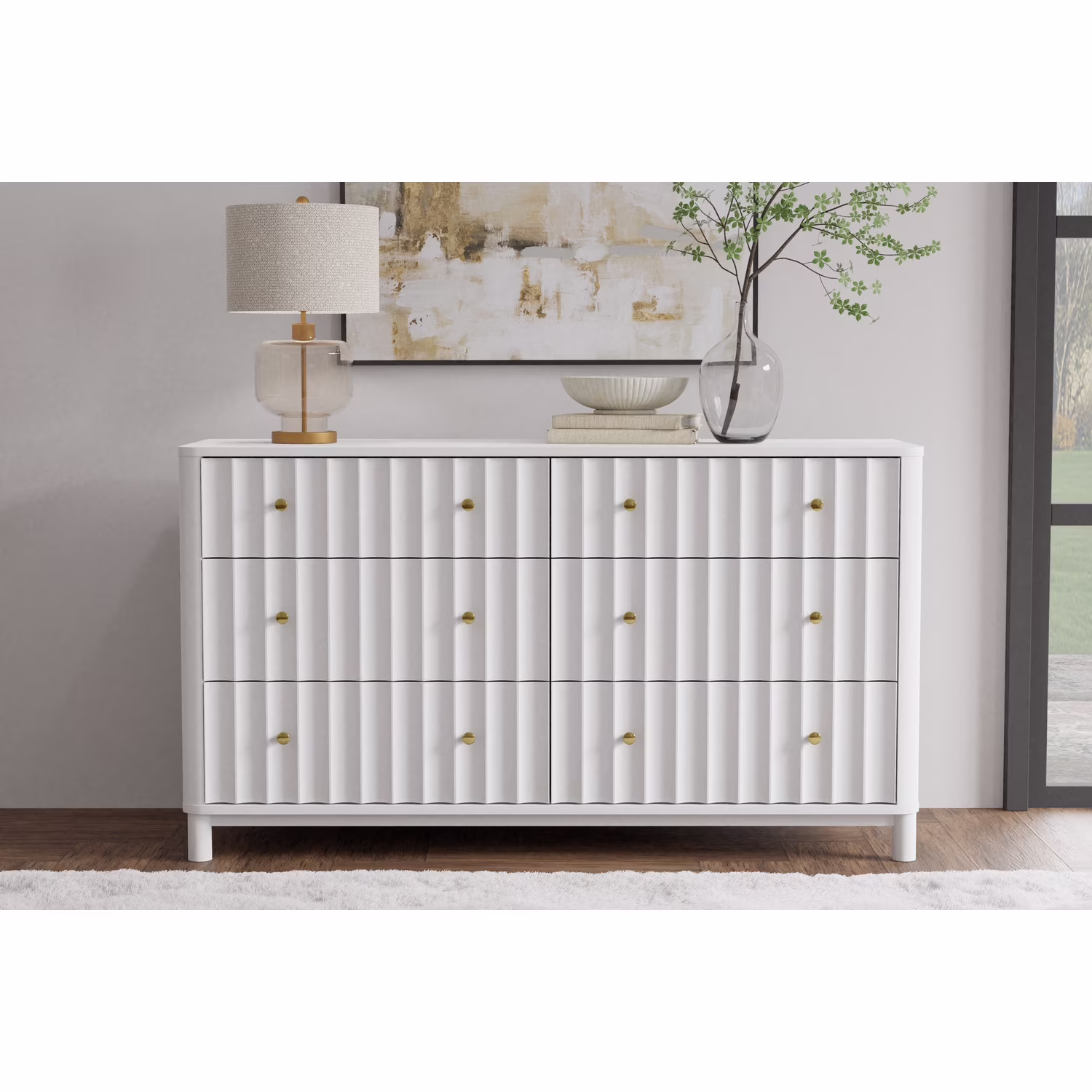 Stapleton 6 Drawer Dresser, White