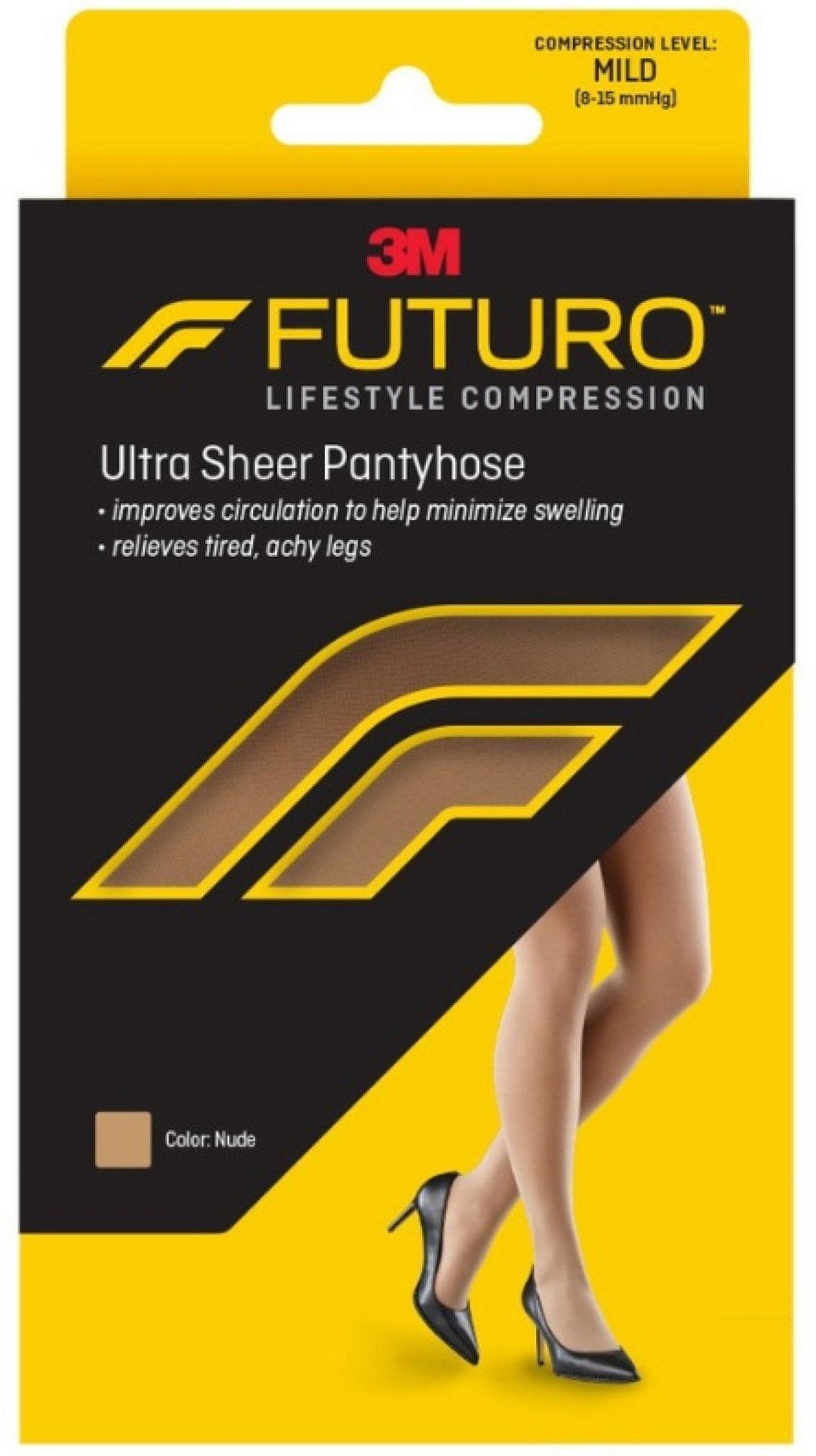 FUTURO Energizing Ultra Sheer Pantyhose Women French Cut Mild Nude, 3-Pack