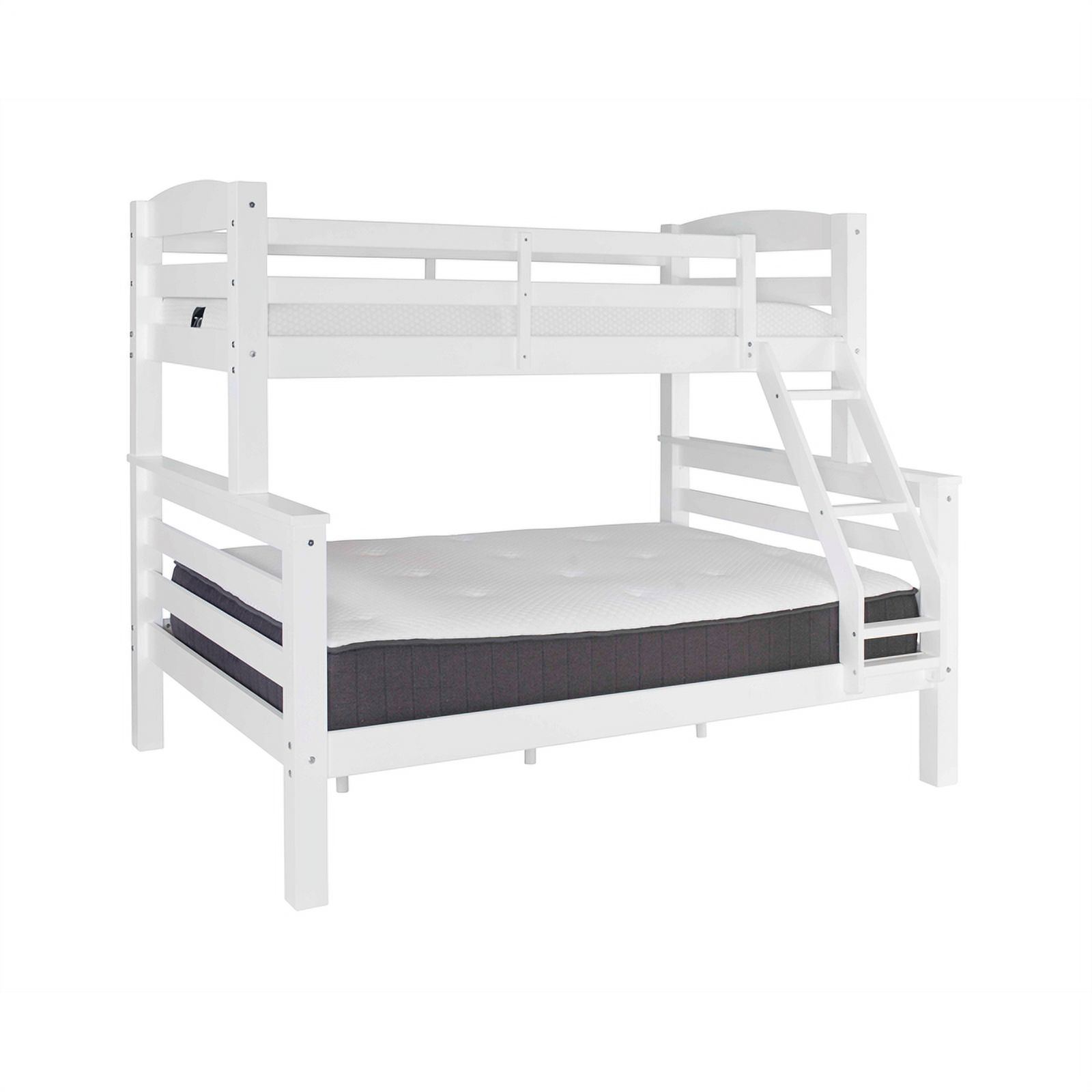 Pemberly Row Transitional Twin over Full Wood Bunk Bed in White