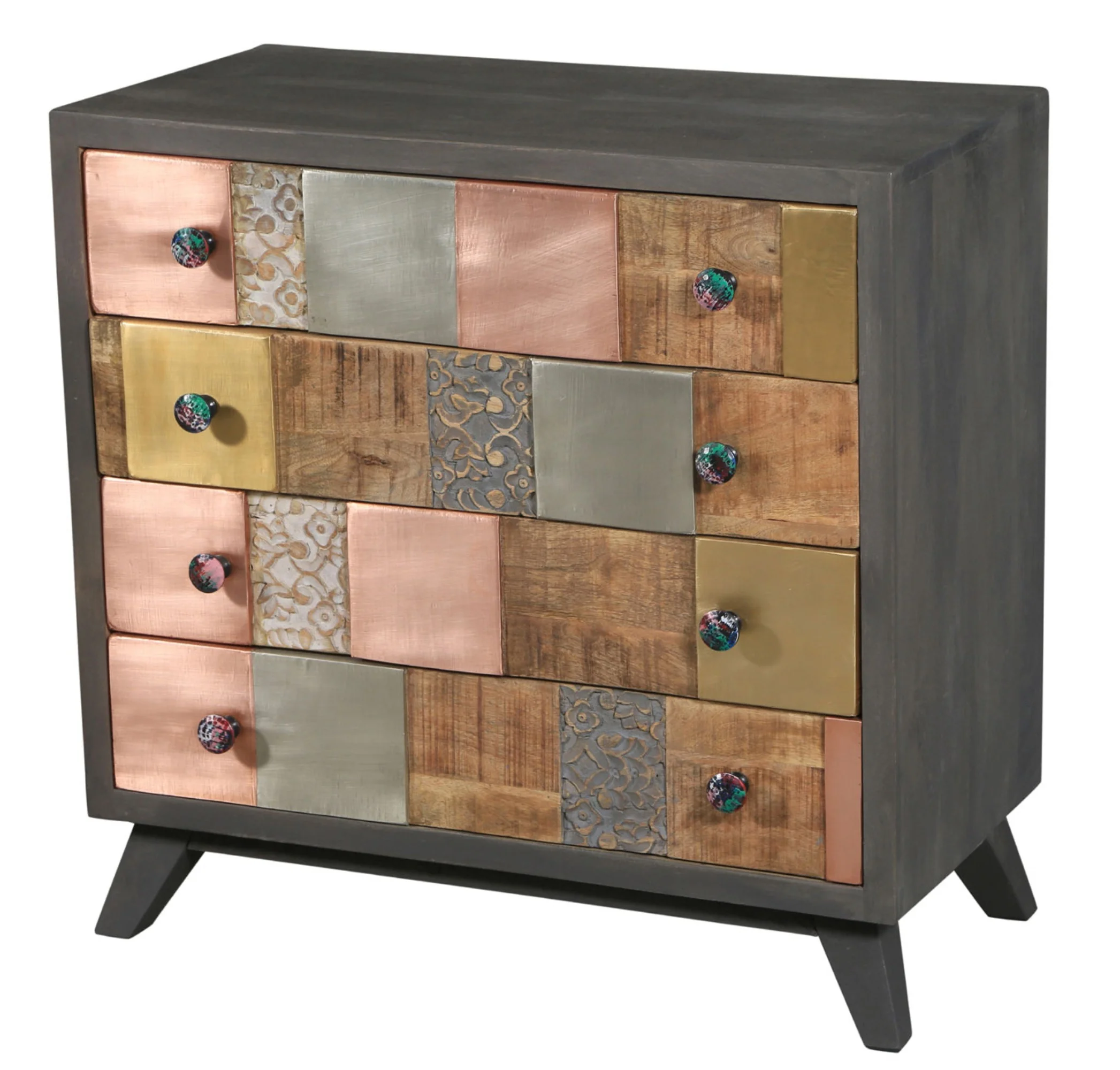 Picasso Recycled Mango Wood Chest/Dresser with 4 Drawers