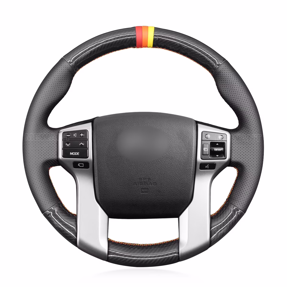 MEWANT Hand Stitch Leather Car Steering Wheel Cover for Toyota Tacoma 2011-2020 / Land Cruiser 2010-2015 / Tundra 2013-2020 / Sequoia 2014-2020