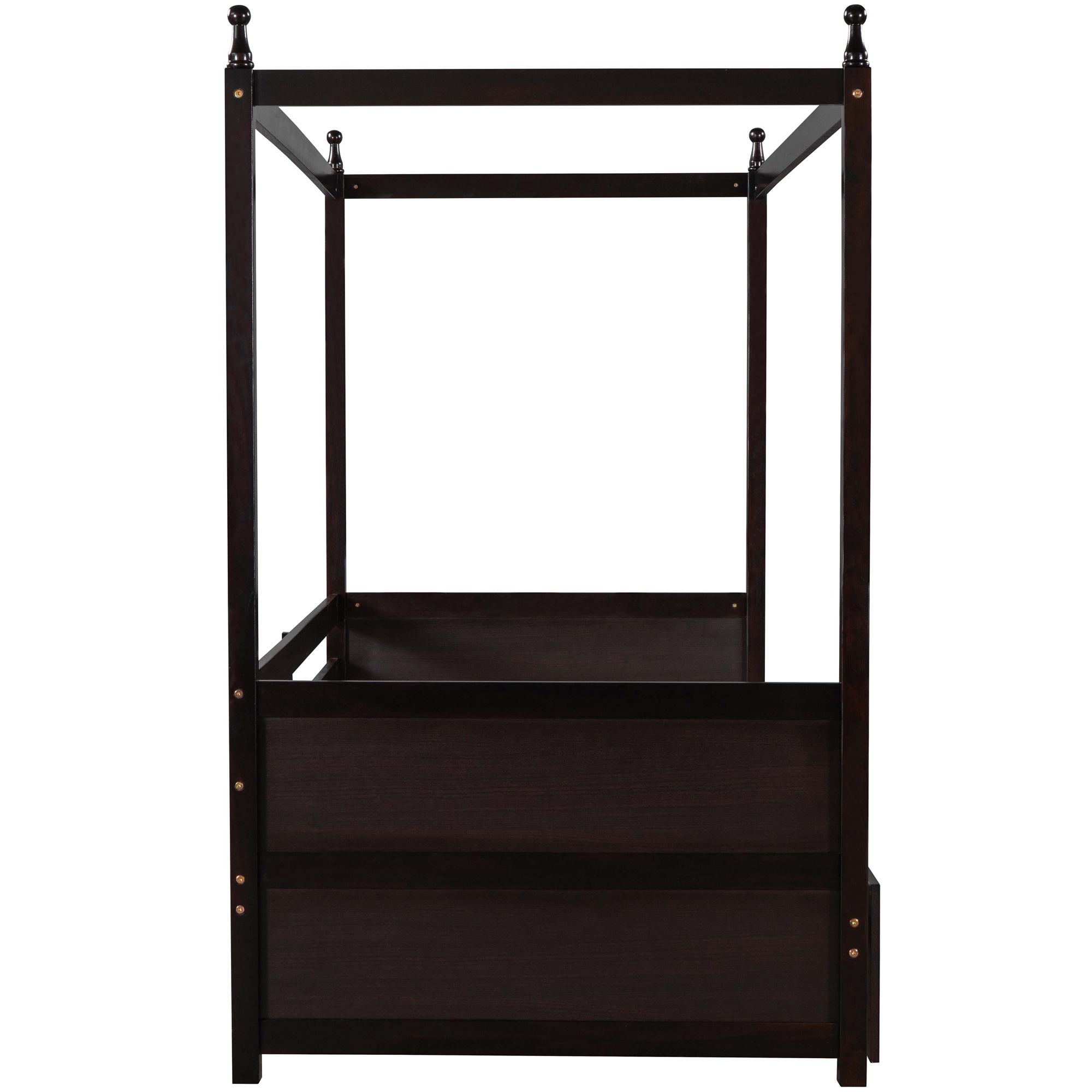 LANTRO JS Twin Size Canopy Daybed or Pull out Platform Bed, Espresso