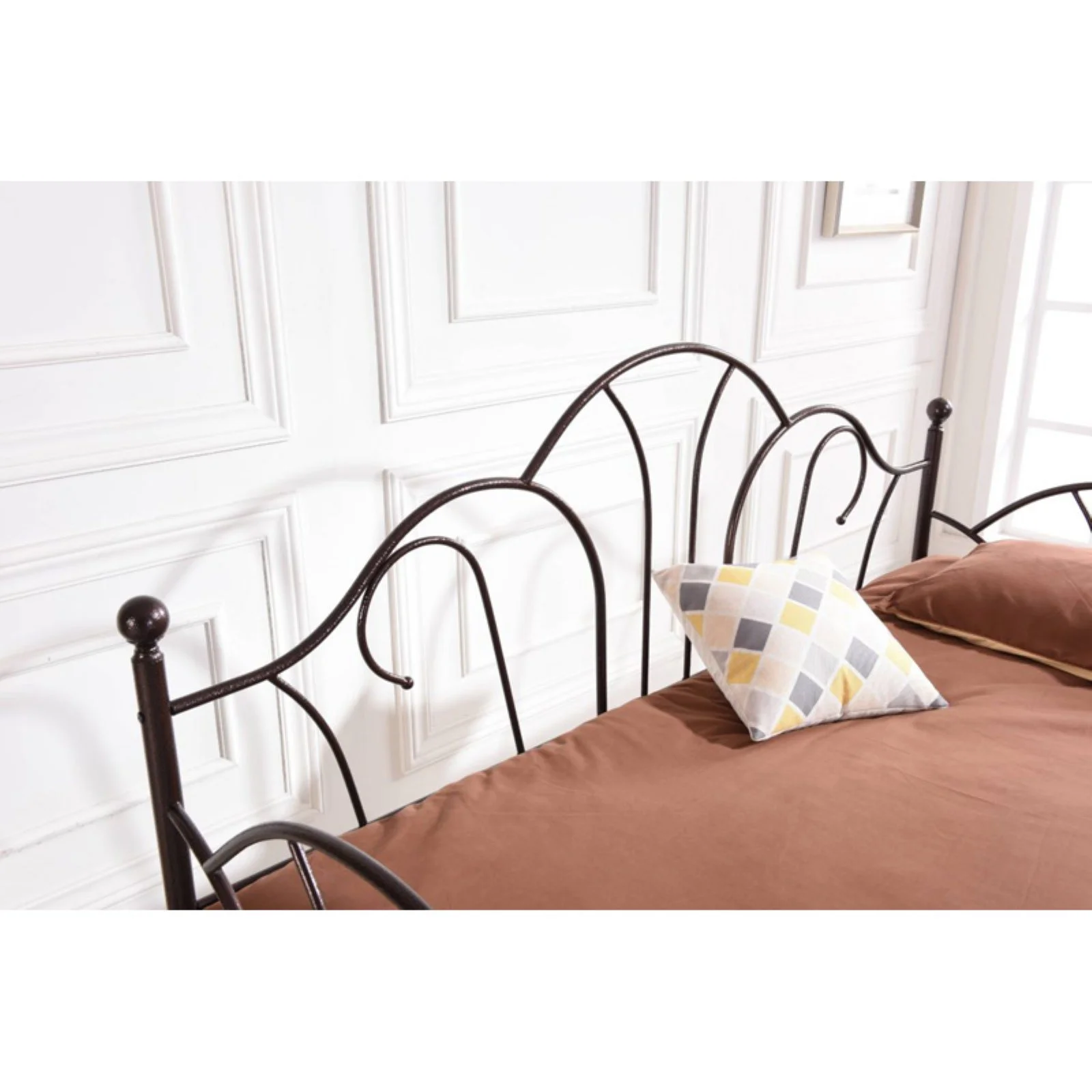 Hodedah Imports Metal Scroll Daybed, Bronze Finish