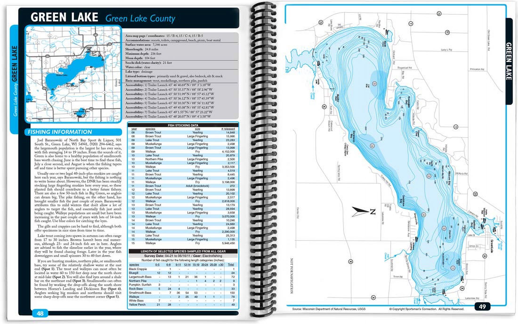 Southern Wisconsin Fishing Map Guide Book by Sportsman's Connection