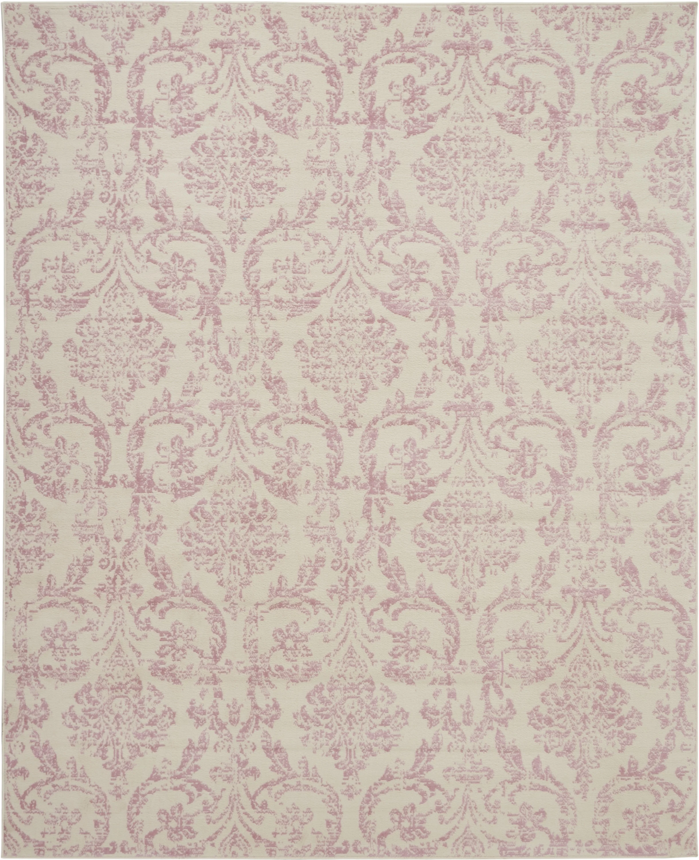 Nourison Jubilant Damask Ivory/Pink 7'10