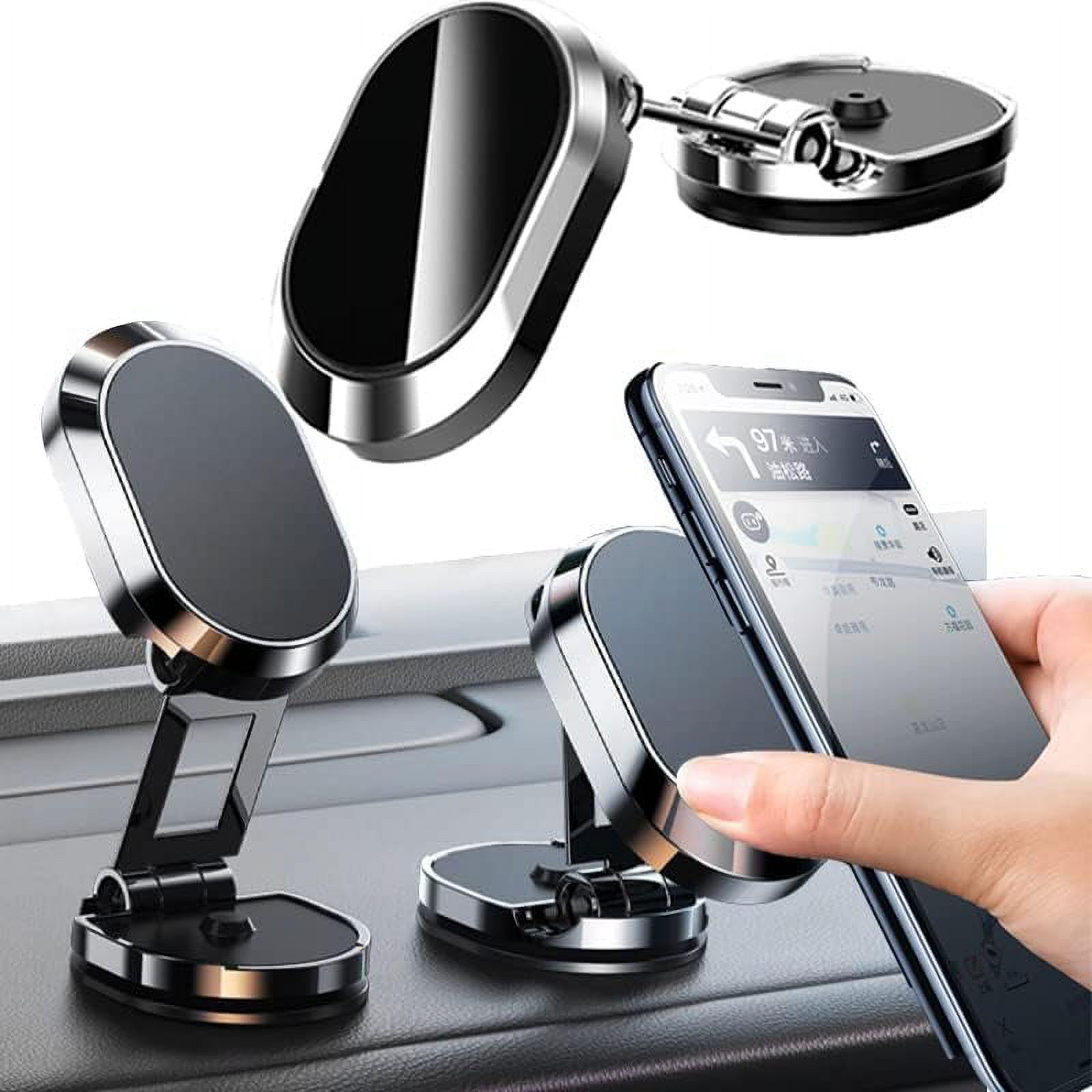 Rippoco Phone Holder, Goodnessk Alloy Folding Magnetic Bracket, 2023 New Alloy Folding Magnetic Car Phone Holder, Goodnessk Car Phone Holder, Goodnessk Phone Mount (1PCS,Silver)