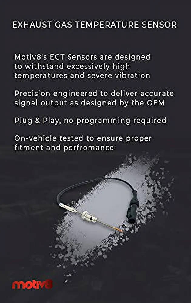 Motiv8 Exhaust Gas Temperature Sensor Powerstroke EGT DPF DOC | Ford Super Duty 6.4L V8 | F-250 F-350 F-450 F-550 2008-2010 | Replaces: 8C3Z5J213D 7C3Z12B591B 7C3Z5J213B 8C3Z12B591D