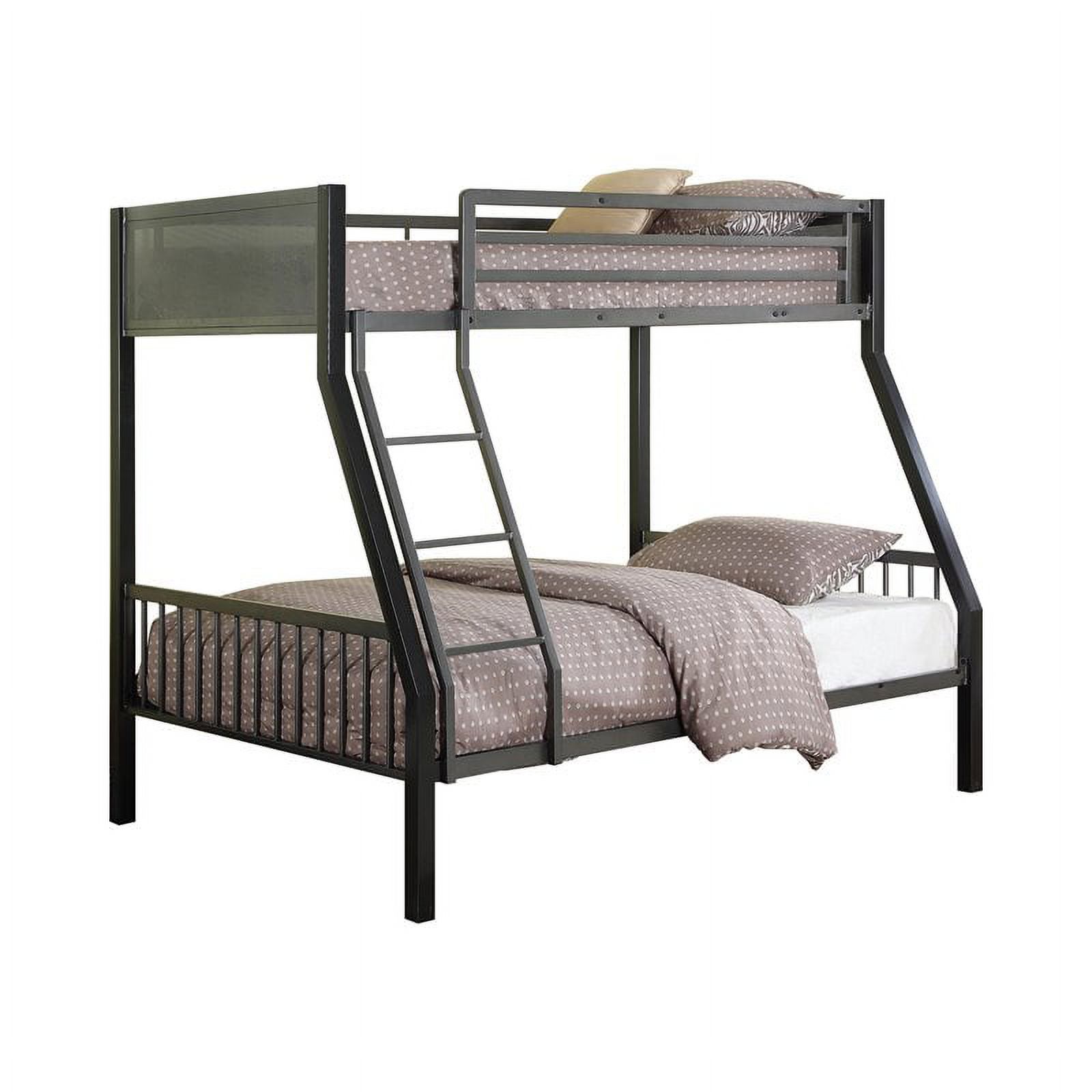 Meyers 2-piece Metal Twin Over Full Bunk Bed Set Black and Gunmetal