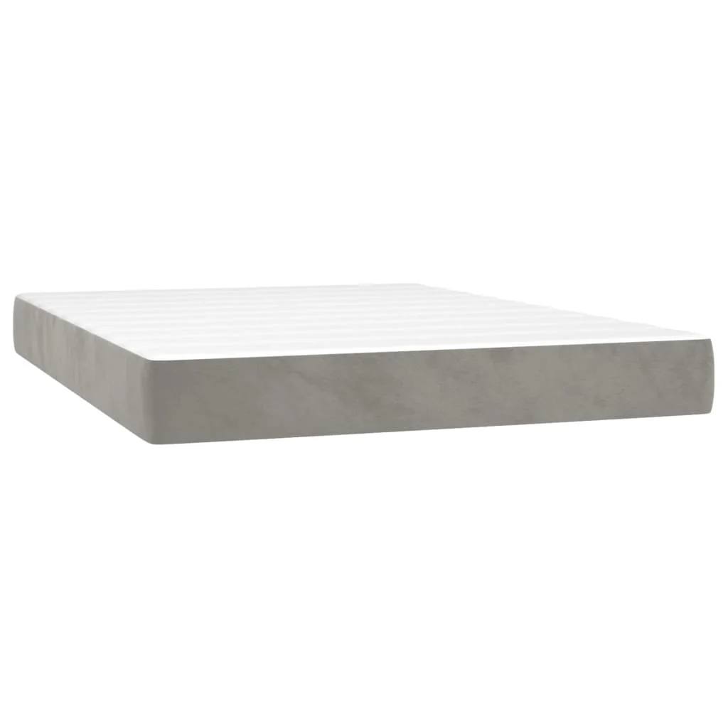 Box Spring Bed with Mattress Light Gray 53.9