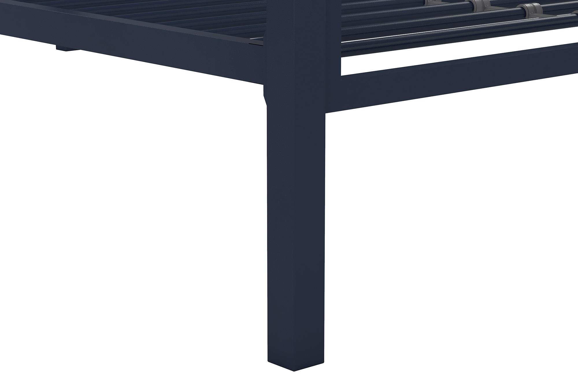 Novogratz Maxwell Twin-Over-Twin Metal Bunk Bed with Ladder and Guardrails, Easy Assembly, Navy Blue