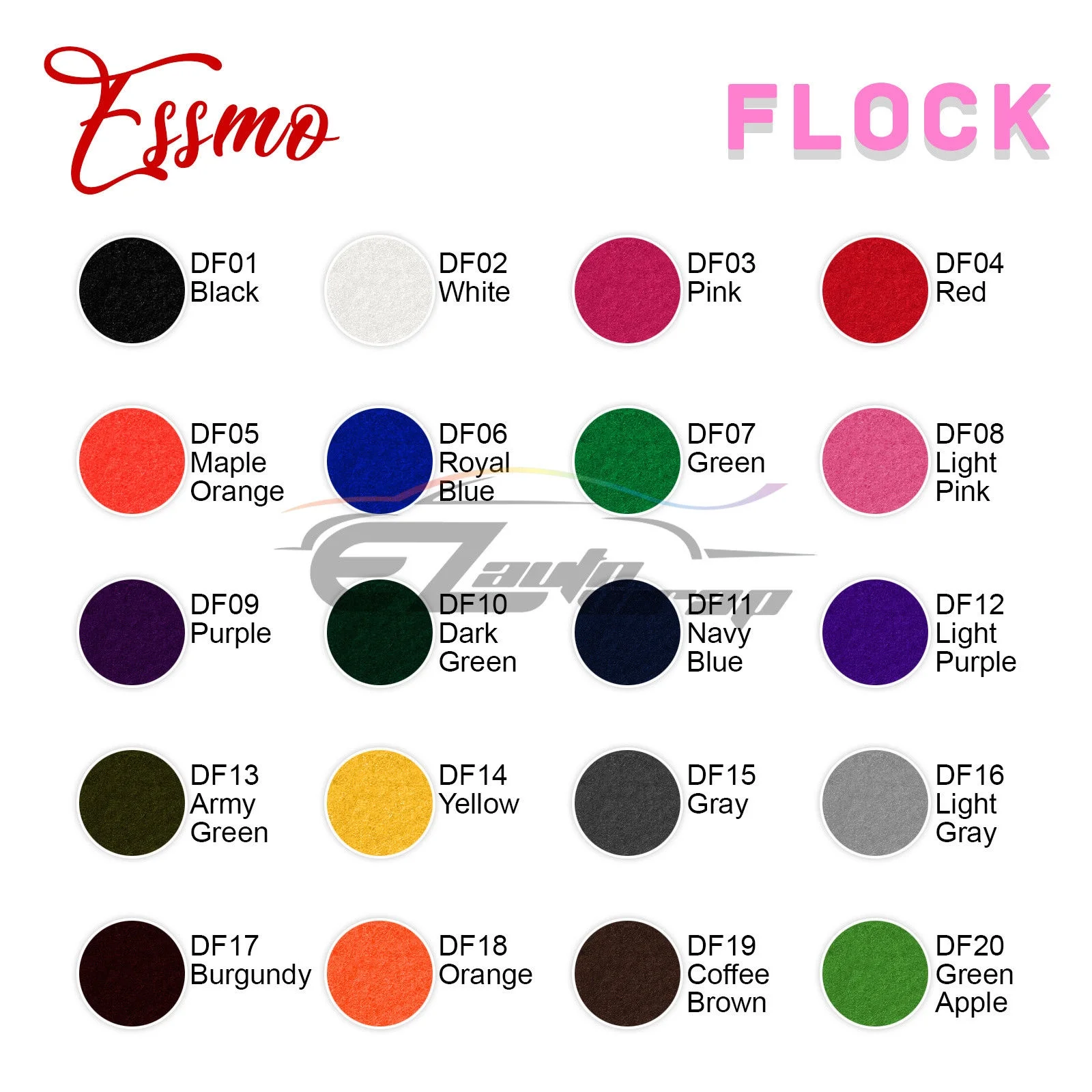 ESSMO White Flock Heat Transfer Vinyl HTV Sheet T-Shirt 20