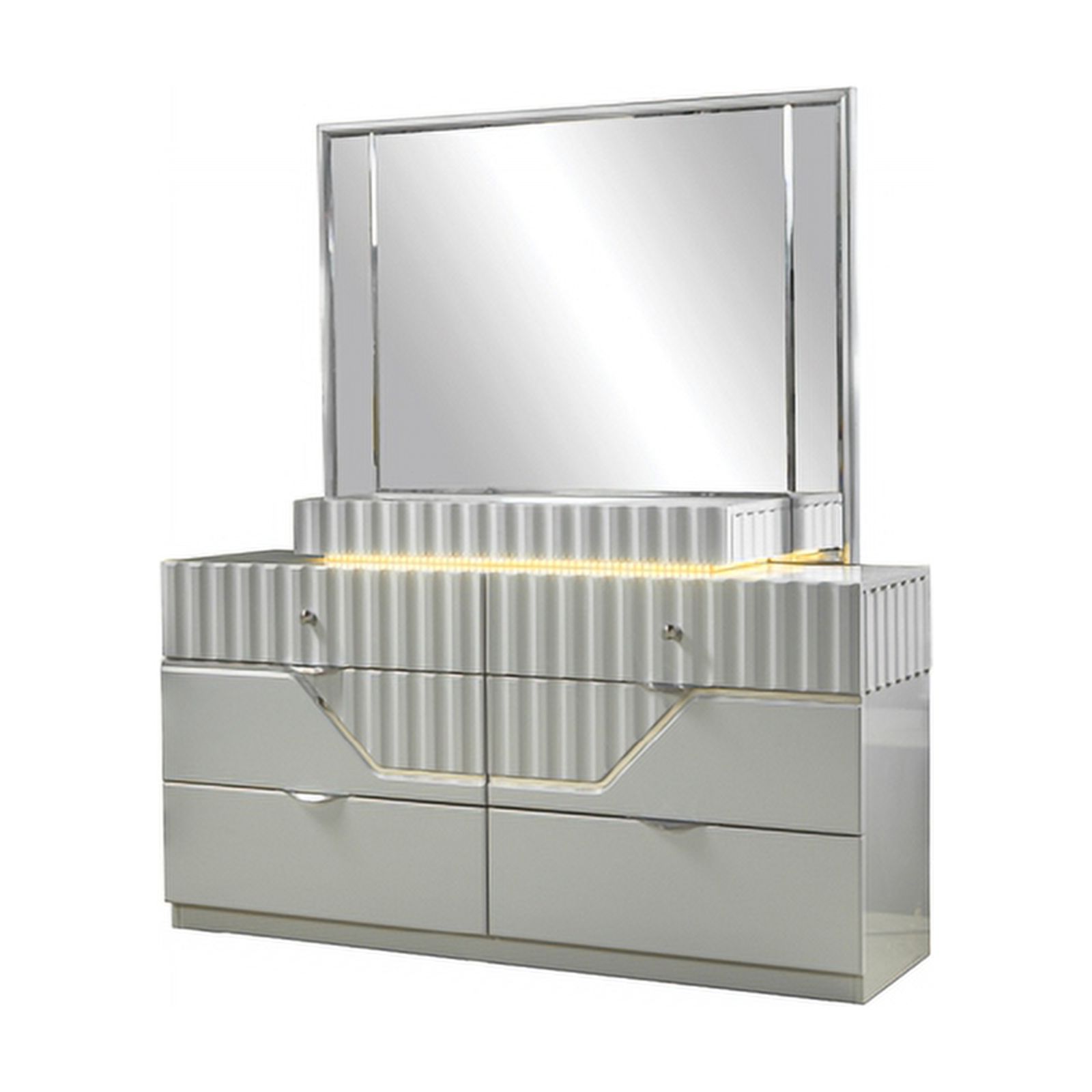 DaVinci Modern Style 6- Drawer Dresser Made with Wood in Gray