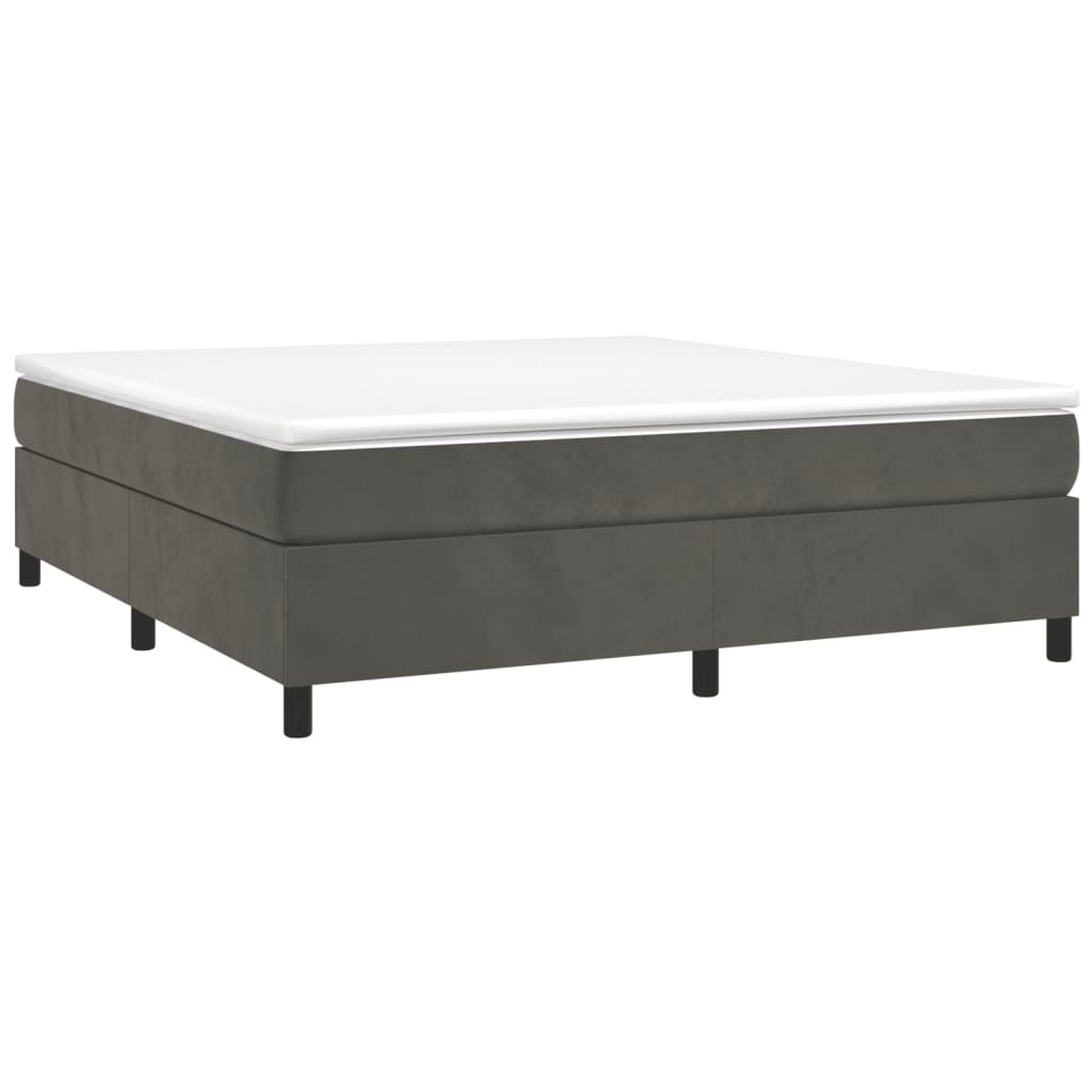 LANTRO JS Box Spring Bed with Mattress Dark Gray 76