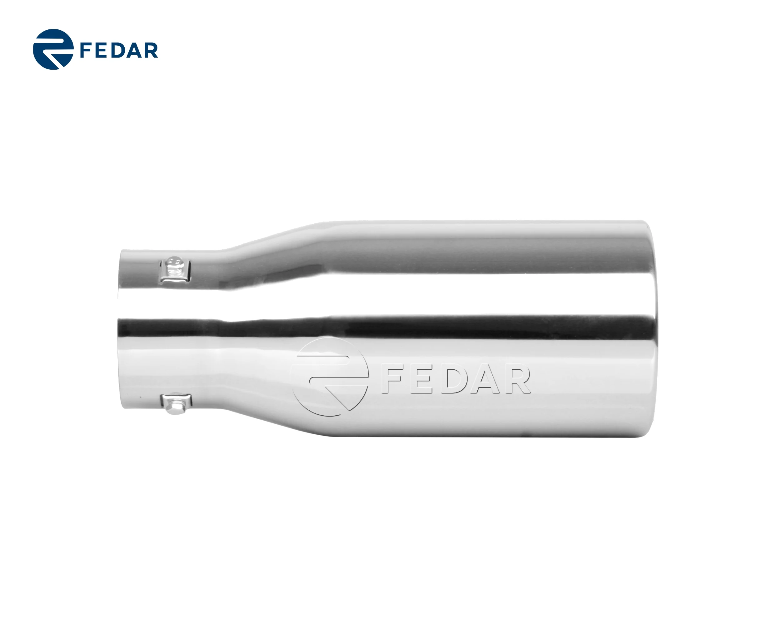 Fedar 3.5 inch Inlet 5 Outlet 12 Long Rolled End Angle Cut Truck Exhaust Tip Tail Pipe