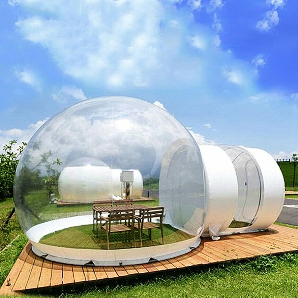 Fichiouy 3m Inflatable Bubble Tent Commercial Grade PVC Clear Eco Dome Camping with Blower for Outdoor Stargaze&Camping