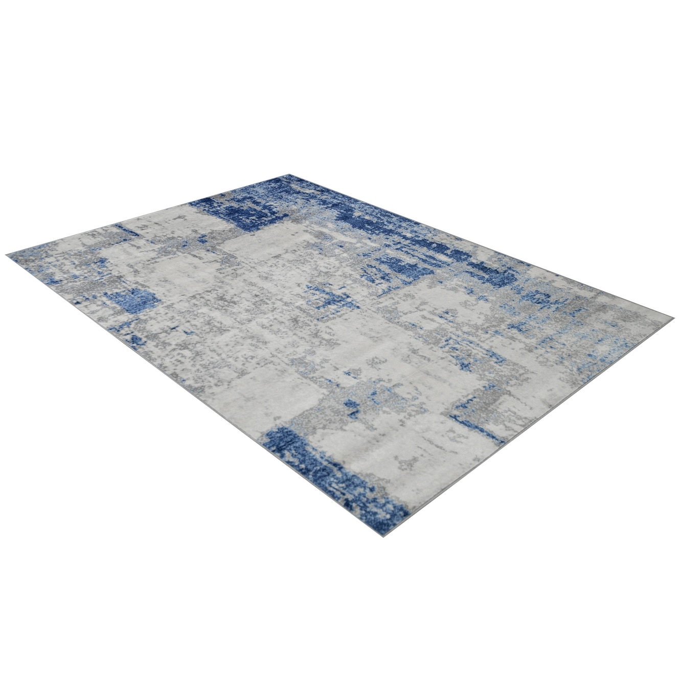 Allstar Modern Accent Rug with Weathered Texture design Space-Blue 8' x 10' 8' x 10'