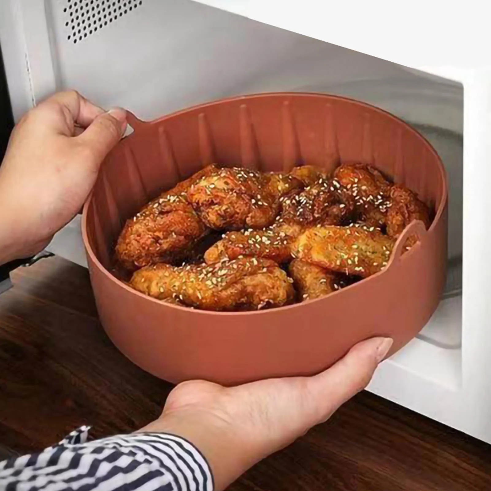 FeiraDeVaidade Air fryer Silicone Pot, Replace Parchment Paper Lining, Use Air Ryer, Heat Insulation Baking Mat