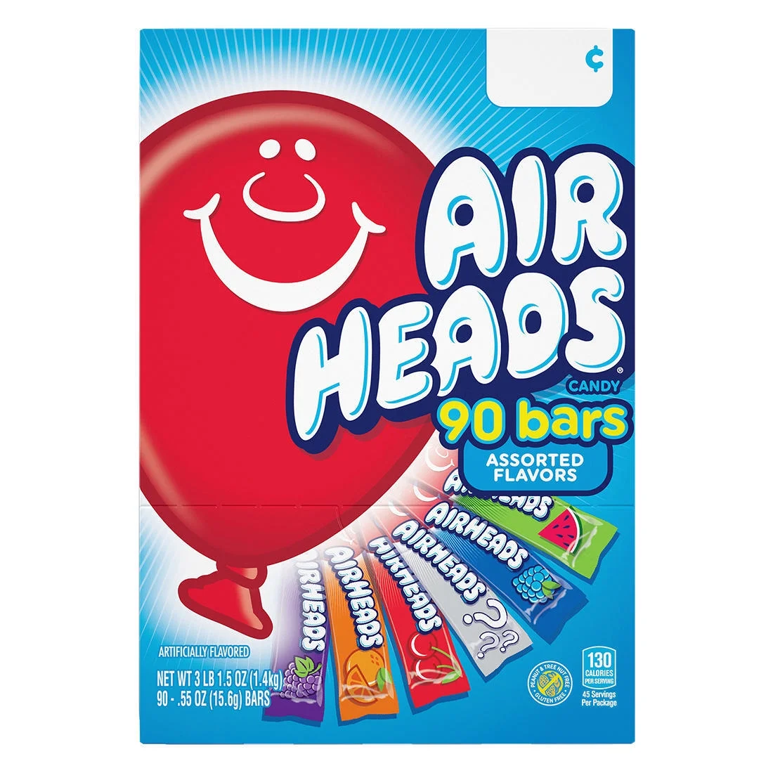 Product of Airheads Chewy Fruit Candy Variety Pack 90 Count.