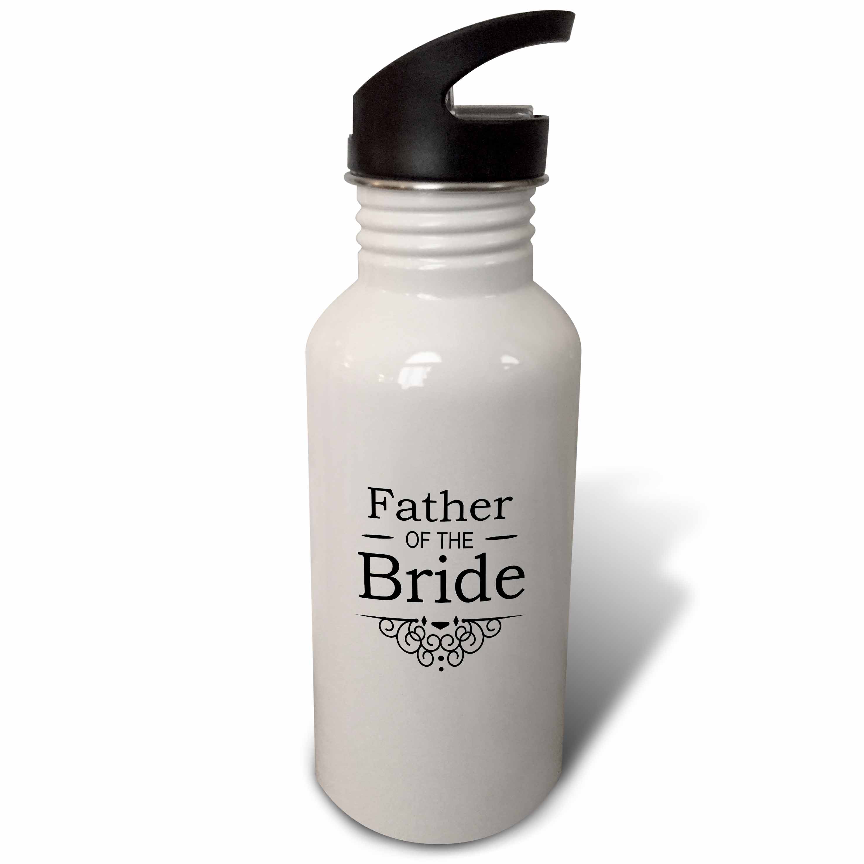 Father of the Bride in black - Wedding - part of matching marriage party ceremony set - fancy swirls 21 oz Sports Water Bottle wb-151571-1