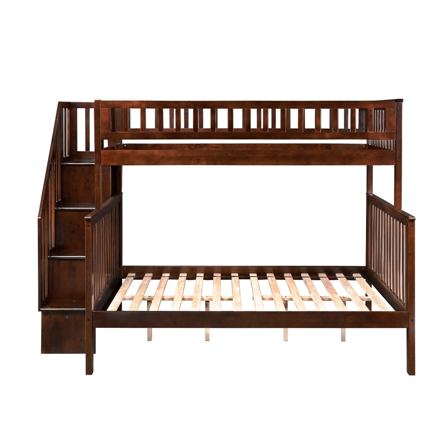AFI Woodland Staircase Bunk Bed Twin over Full in Walnut