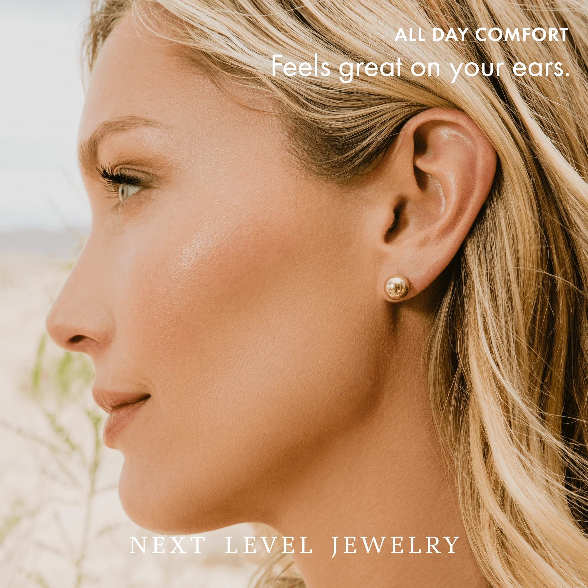14K Gold Polished Ball Gold Stud Earrings 3MM-8MM, Available in Yellow, White, & Rose, 14K Gold Earrings, Next Level Jewelry