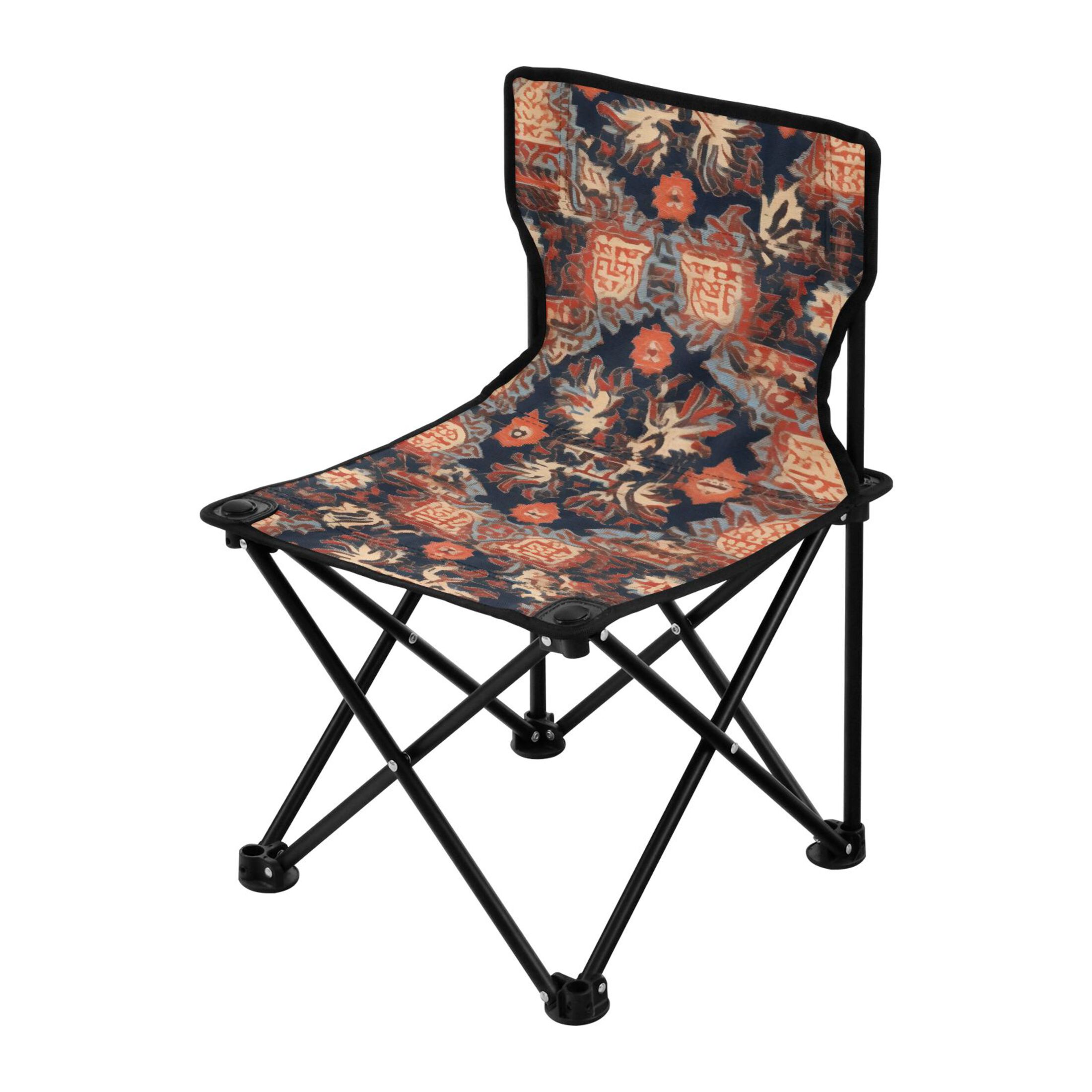 Mandala Retro Orange Portable Camping Chair Outdoor Folding Beach Chair Fishing Chair Lawn Chair with Carry Bag Support to 220LBS