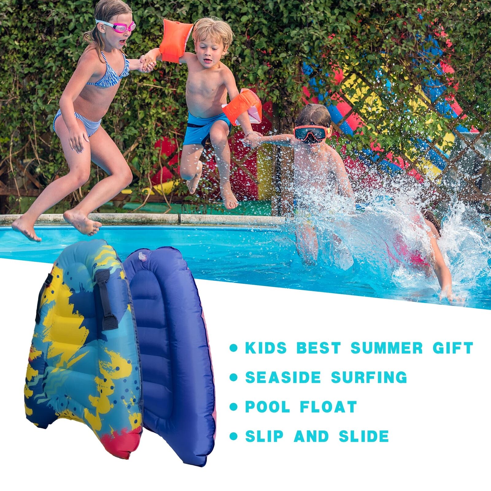 Inflatable Foldable Floating Bed Float Surfboard Beach Swimming Pool Raft Water