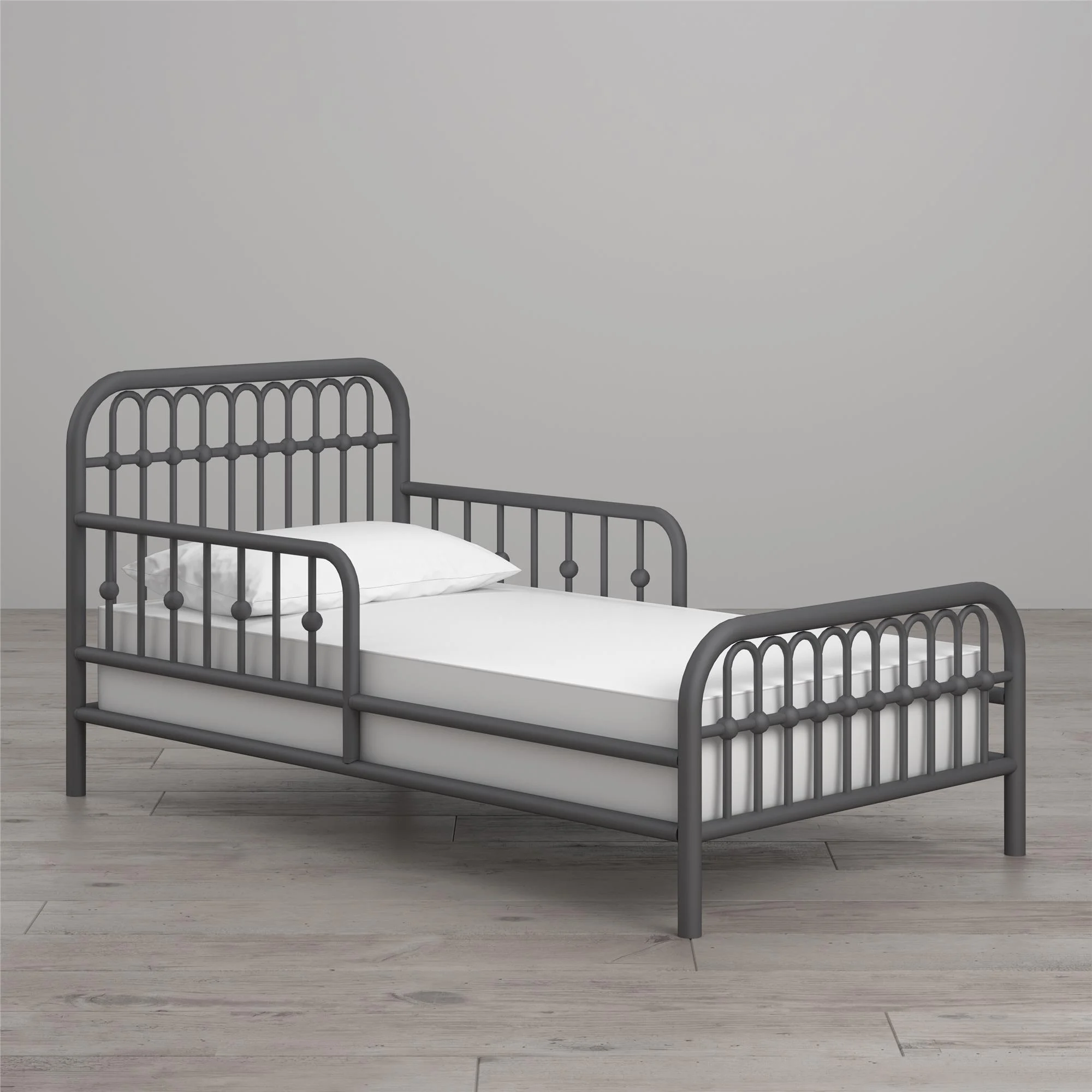 Little Seeds Monarch Hill Ivy Metal Toddler Bed, Graphite Gray