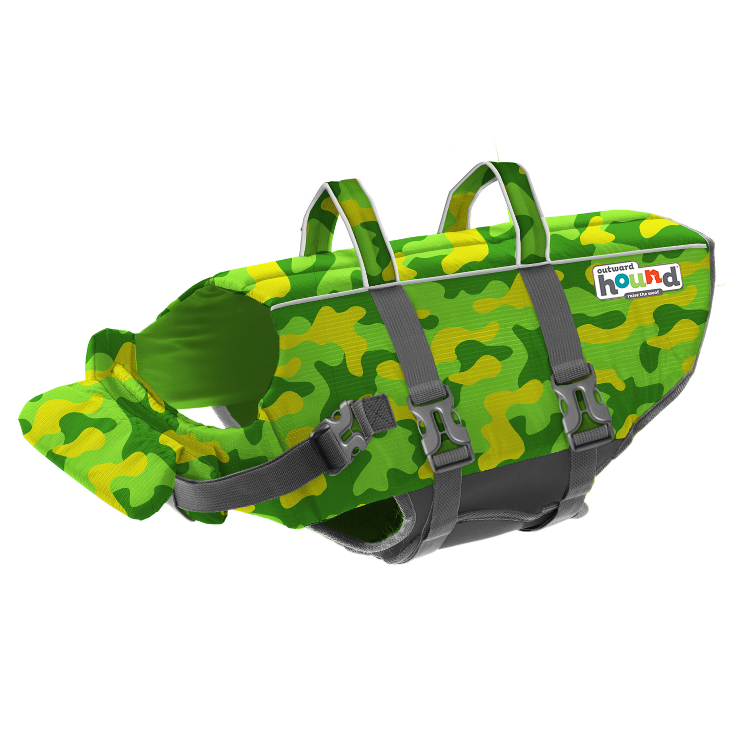 Outward Hound Granby Splash Dog Life Jacket, Camo, Large