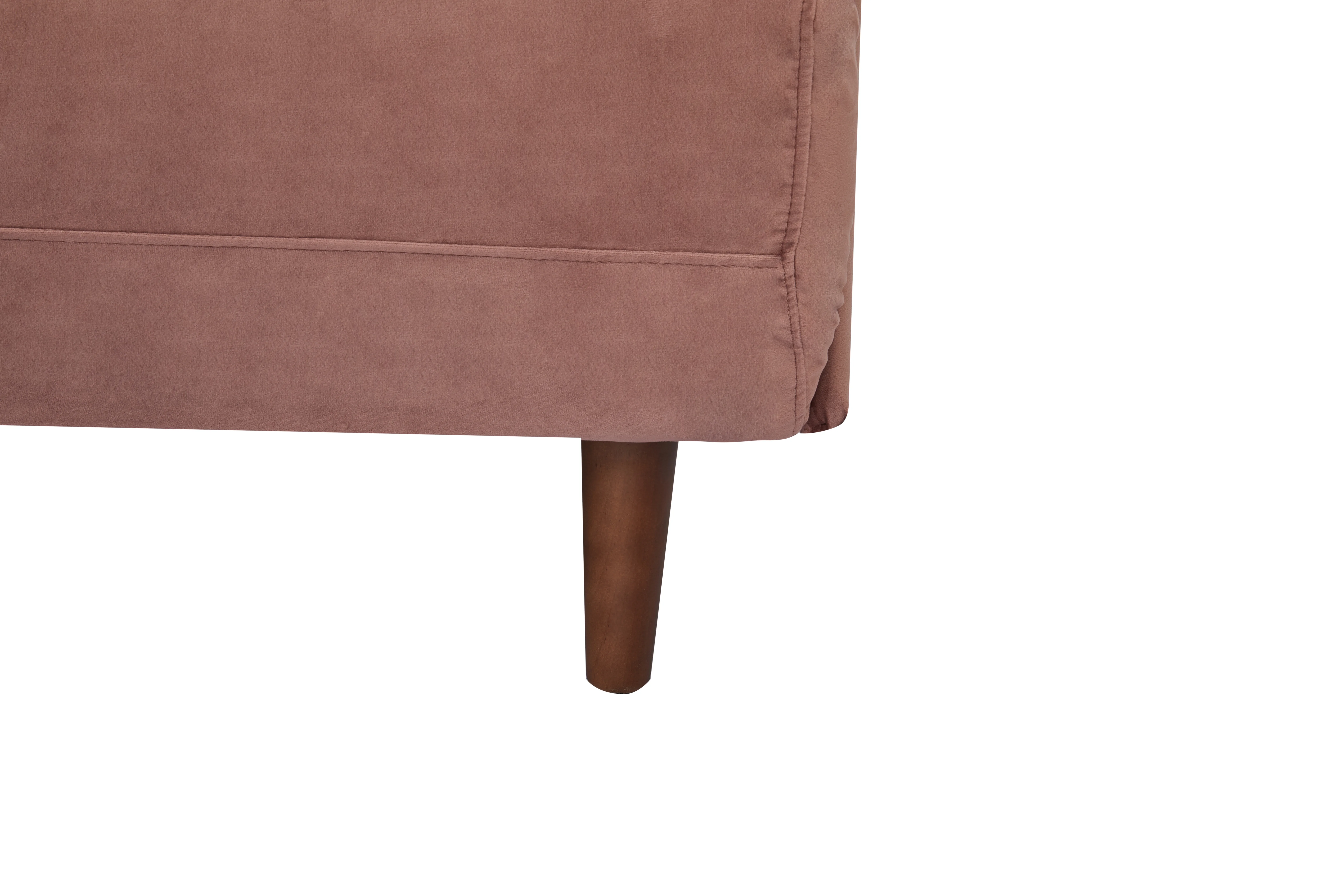 Artdeco Home Boston Velvet Convertible Loveseat Chair Bed, Pink Blush