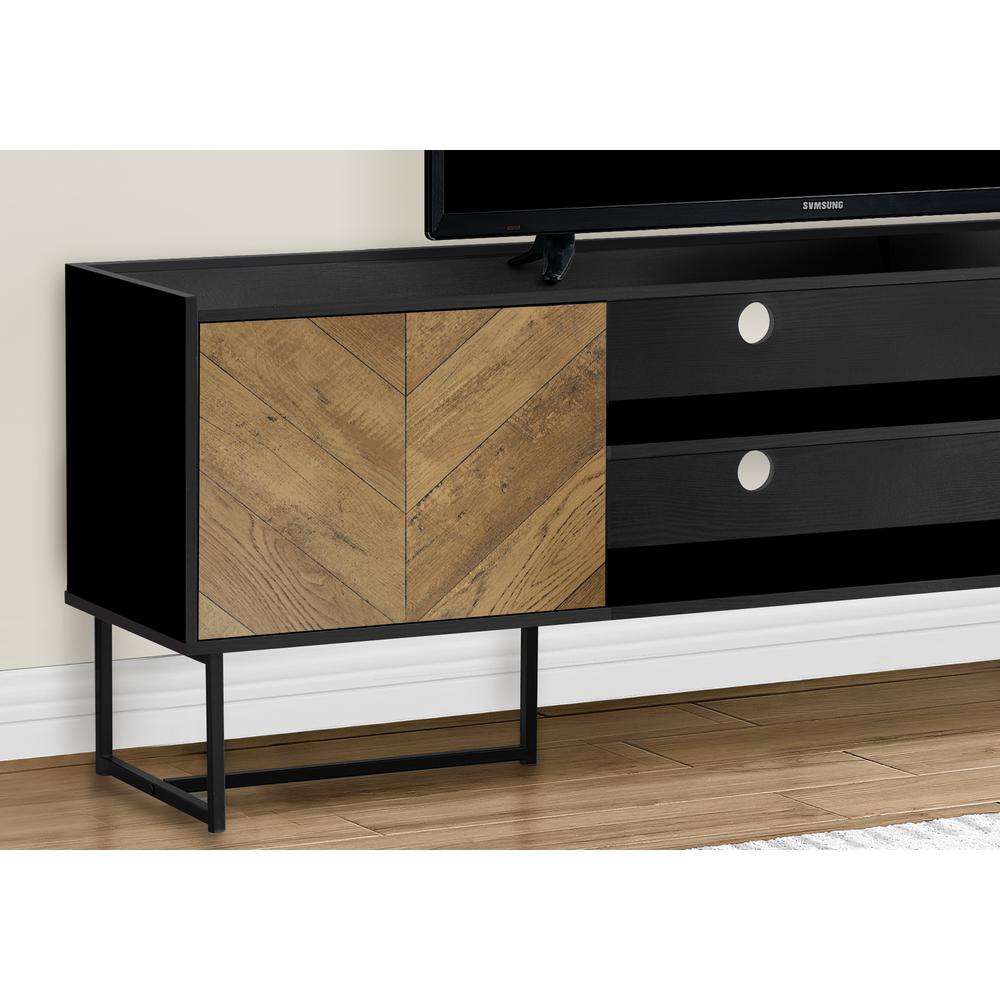 Tv Stand - 72 Inch - Console - Bedroom - Brown And Black Laminate