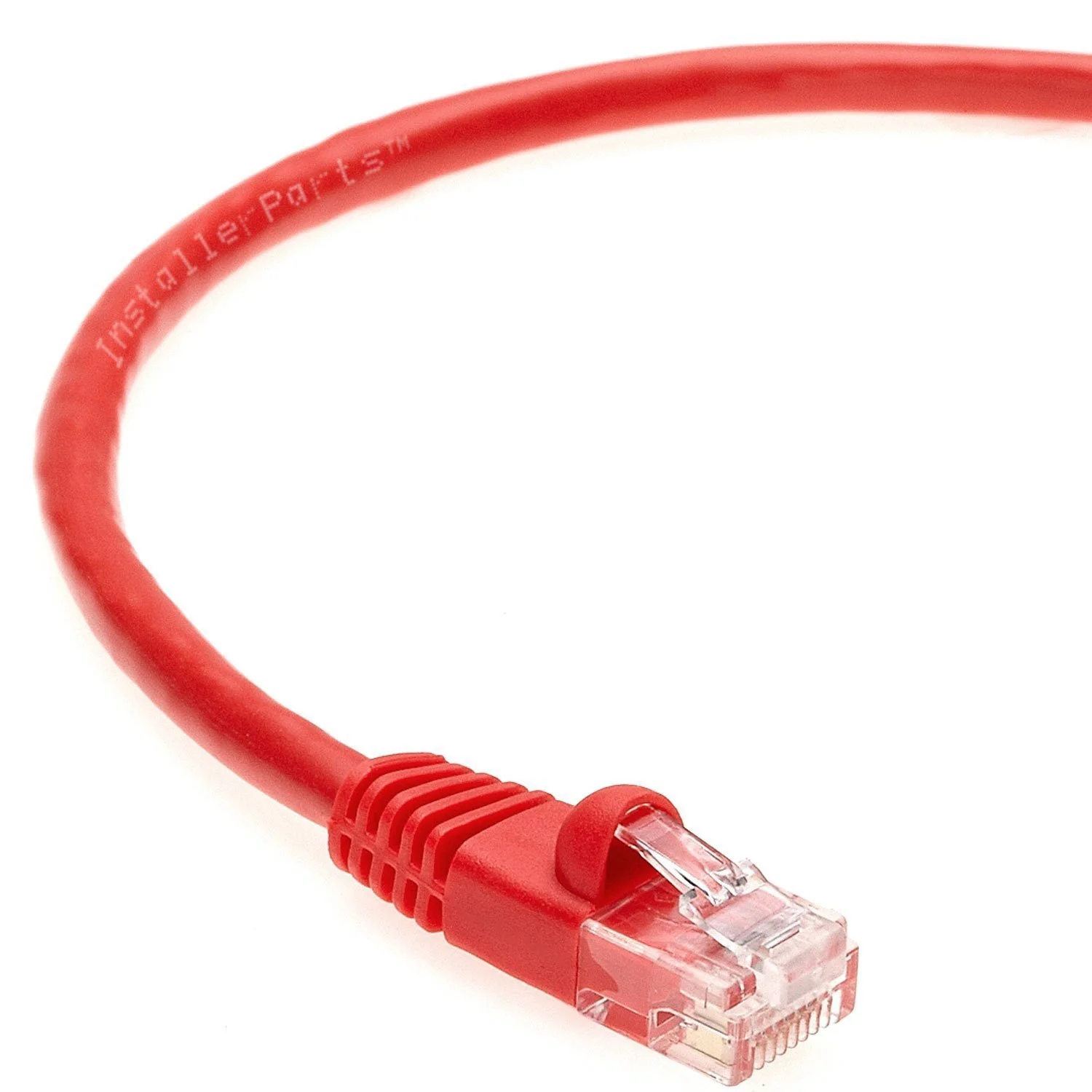 InstallerParts (10 Pack) Ethernet Cable CAT5E Cable UTP Booted 10 FT - Red - Professional Series - 1Gigabit/Sec Network / Internet Cable, 350MHZ
