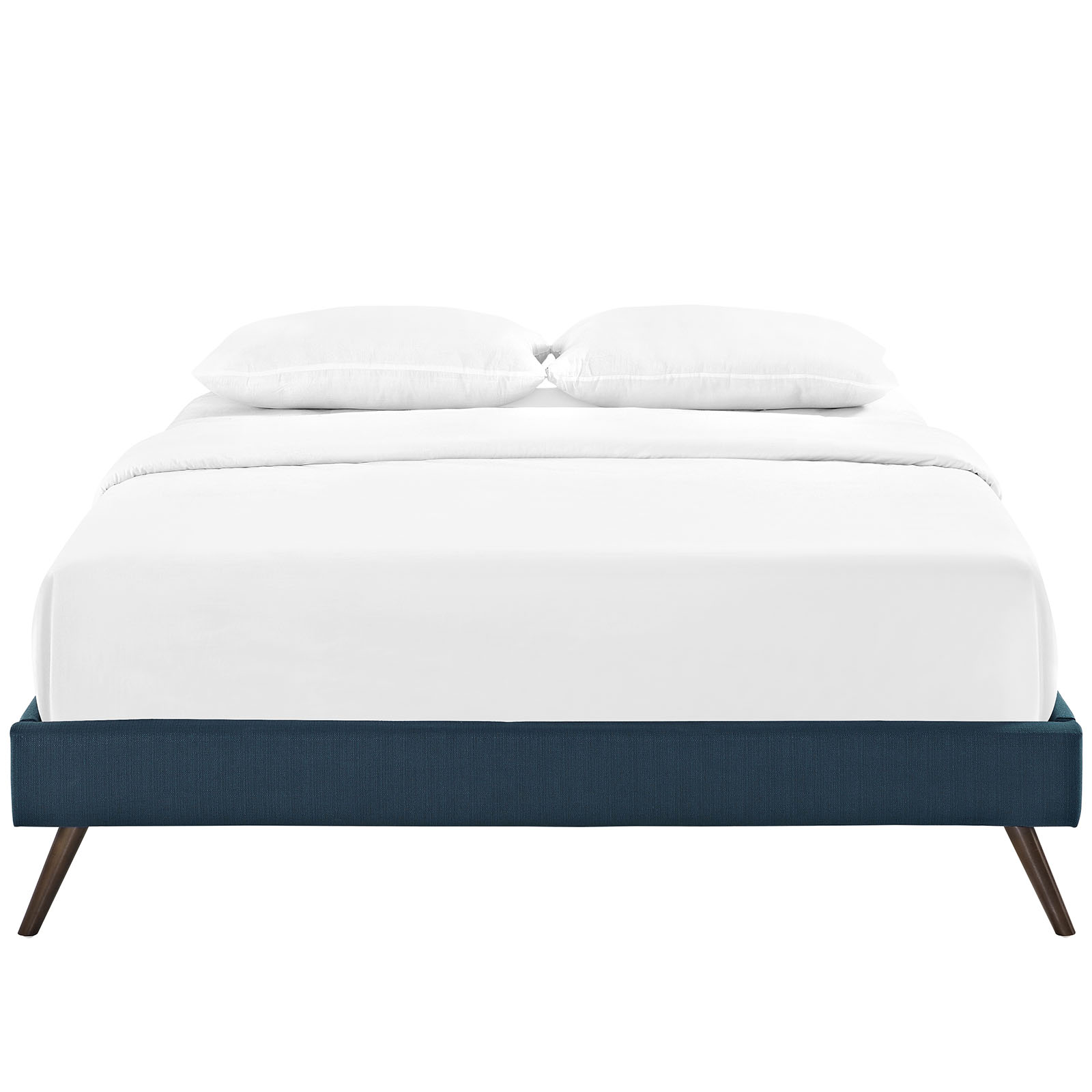 Modway Helen Queen Fabric Bed Frame with Round Splayed Legs in Azure